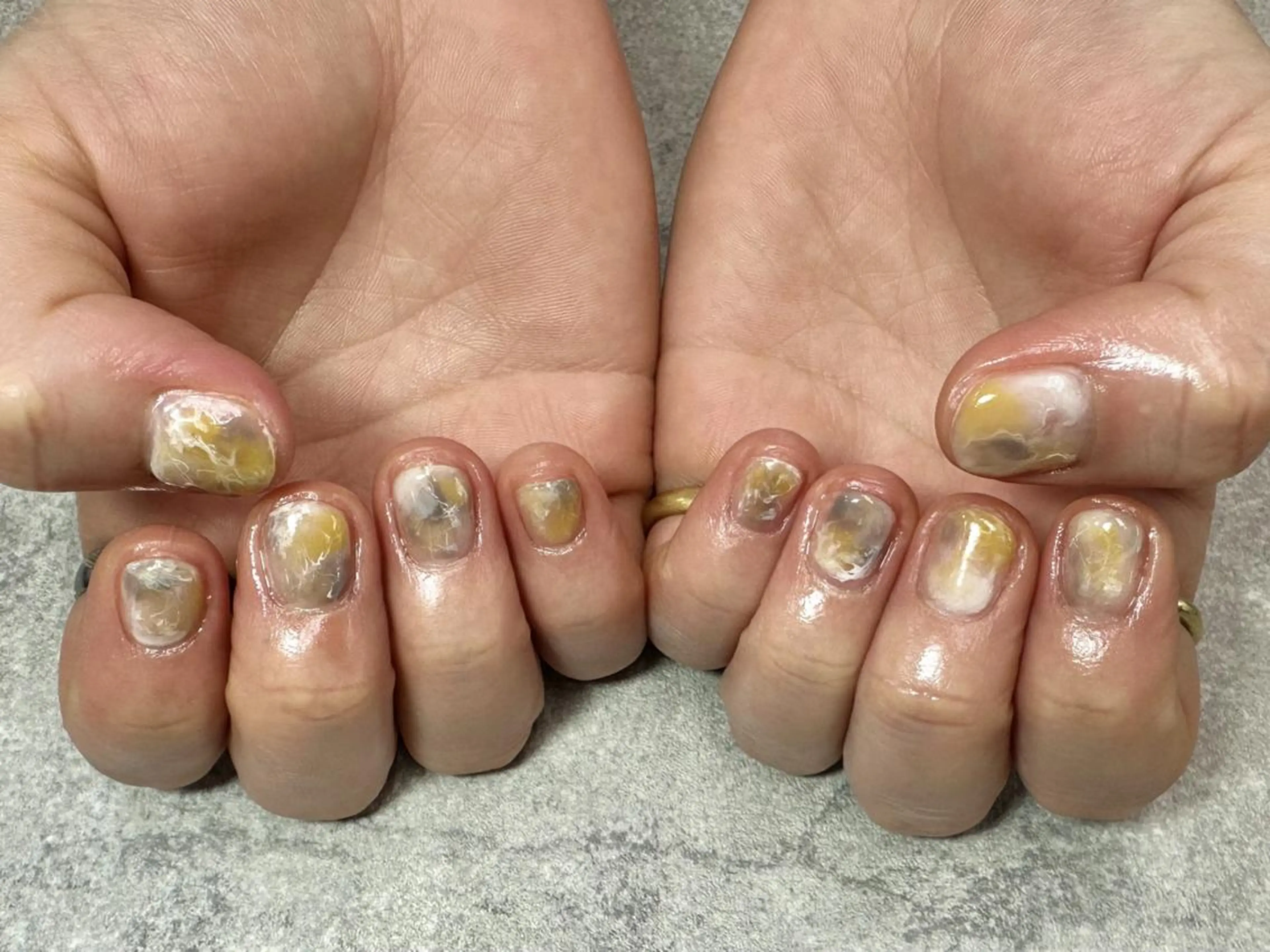 ネイル フットネイル フレンチネイル ジェルネイル ガラスフレンチ グラデーション ハンドネイル ハンドケア FASTNAIL PLUS 新宿店のネイルデザイン