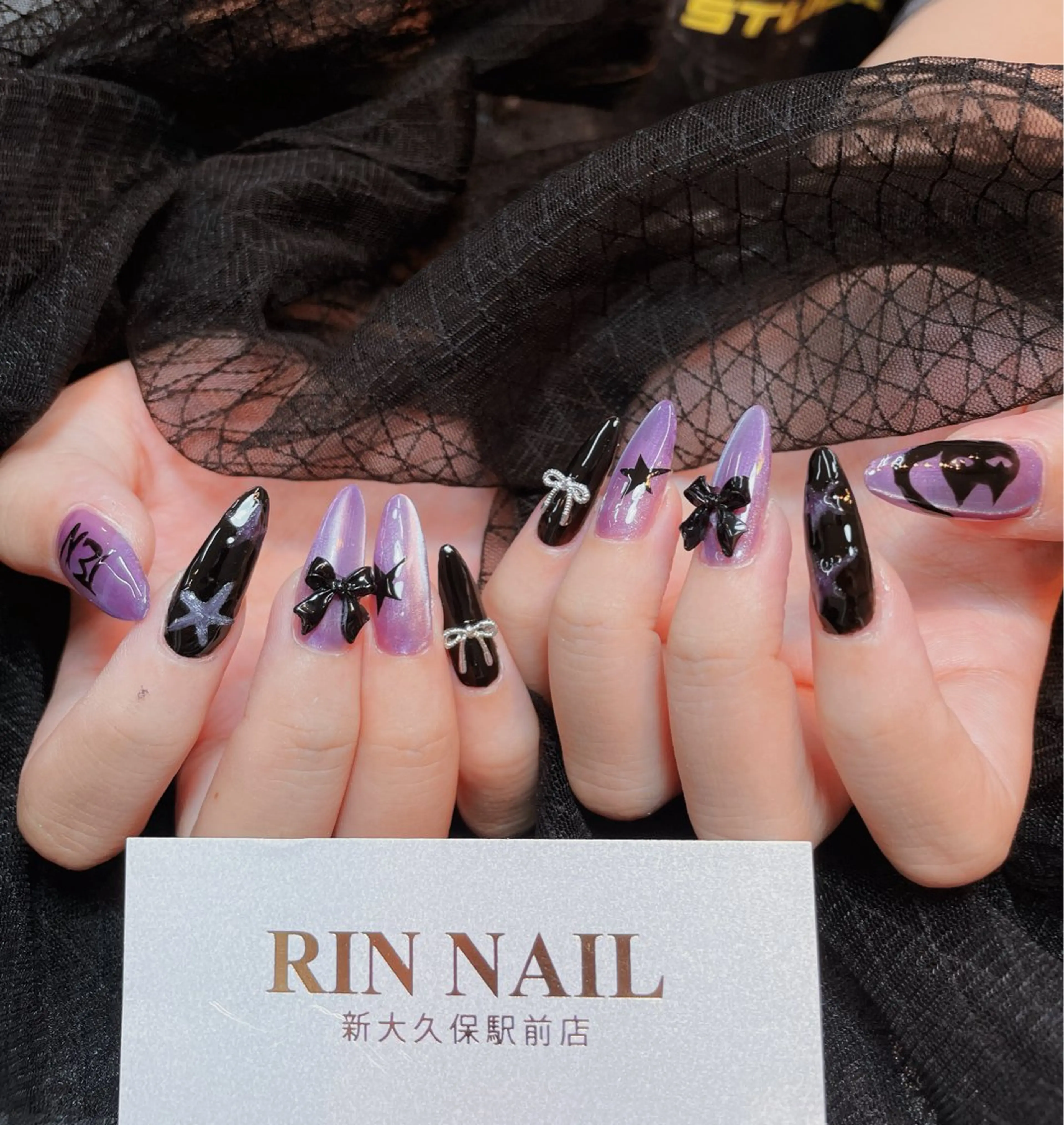ネイル フレンチネイル ジェルネイル 韓国ネイル マグネットネイル ネイルチップ Rin Nail 新大久保店のネイルデザイン