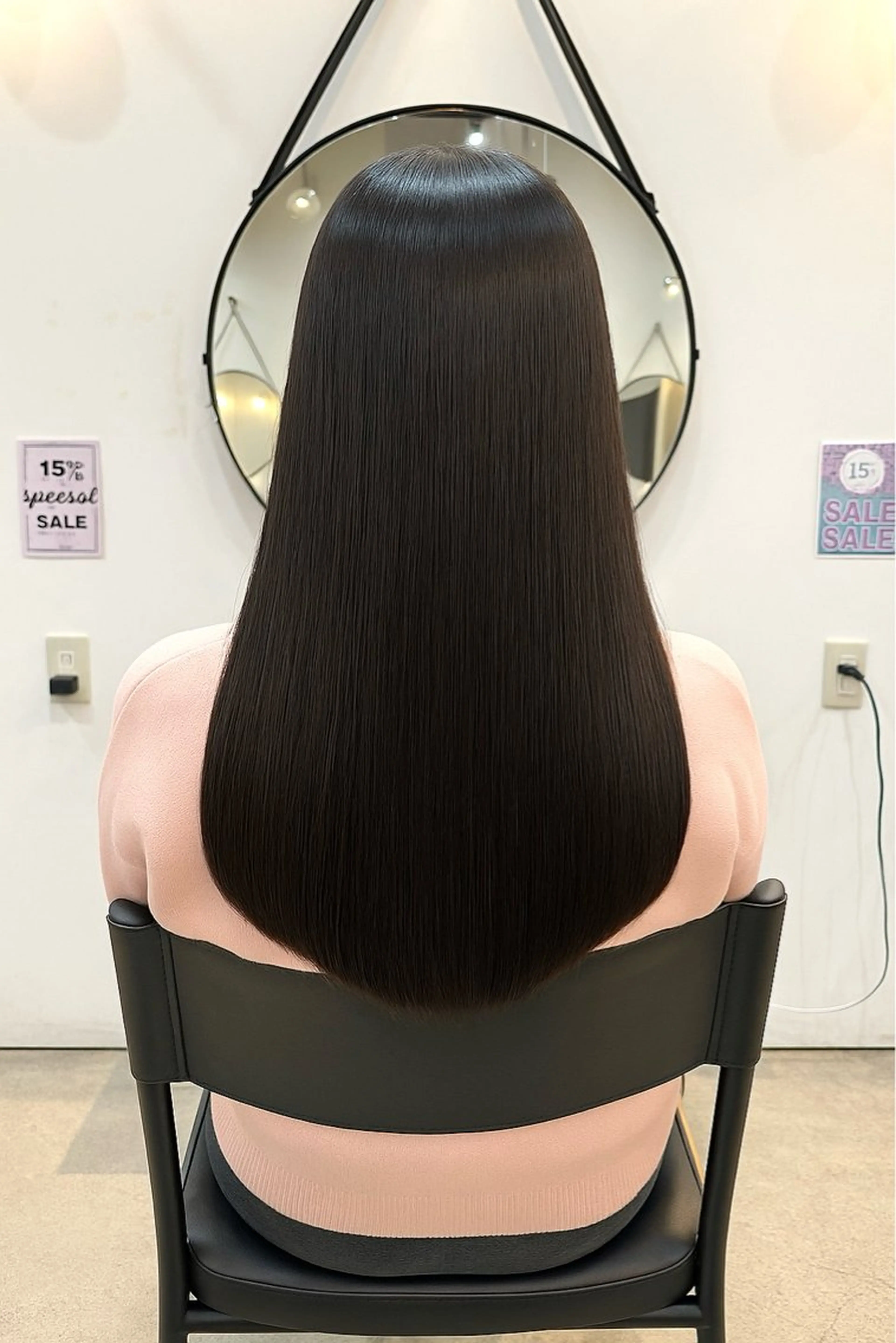 ロング カラー パーマ カット ヘアカラー トリートメント 中津No.1髪質改善 店長✨透ける暗髪のヘアスタイル