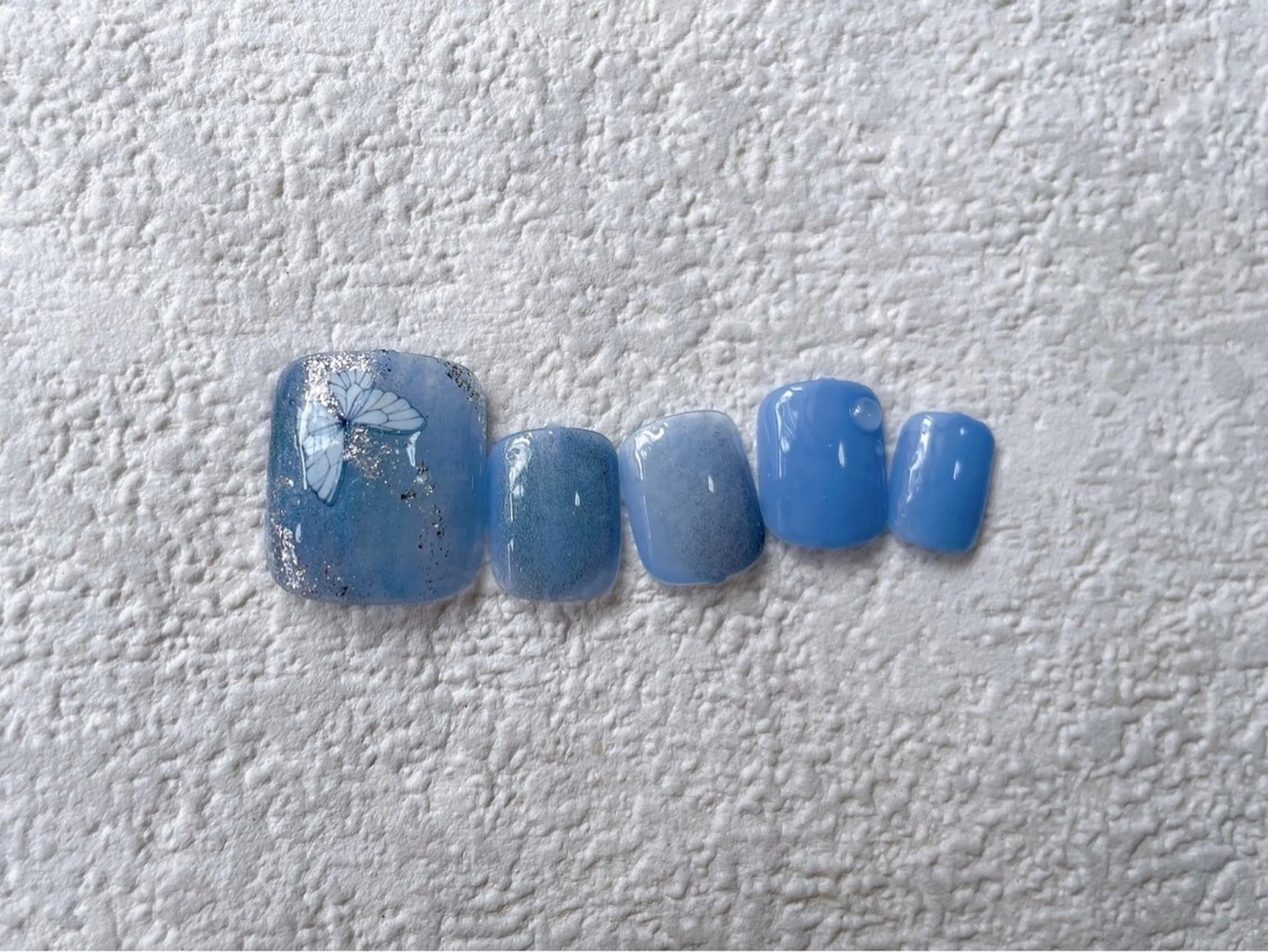 ネイル オーロラネイル フットネイル フレンチネイル ジェルネイル 韓国ネイル Mogu nail 二子玉川のネイルデザイン