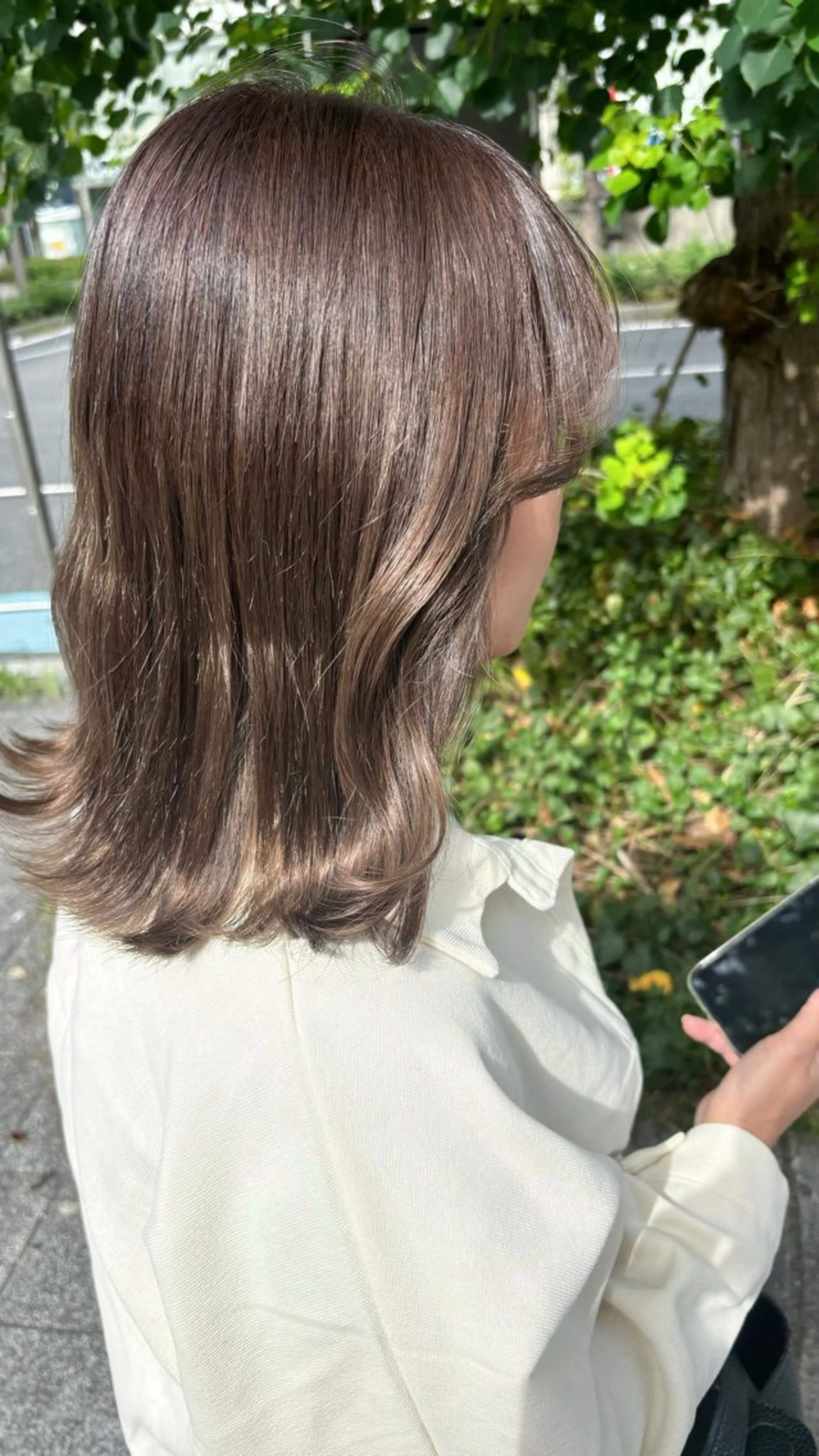 ミディアム カラー ブラウンカラー ケアカラー ふうか 心斎橋美容室のヘアスタイル