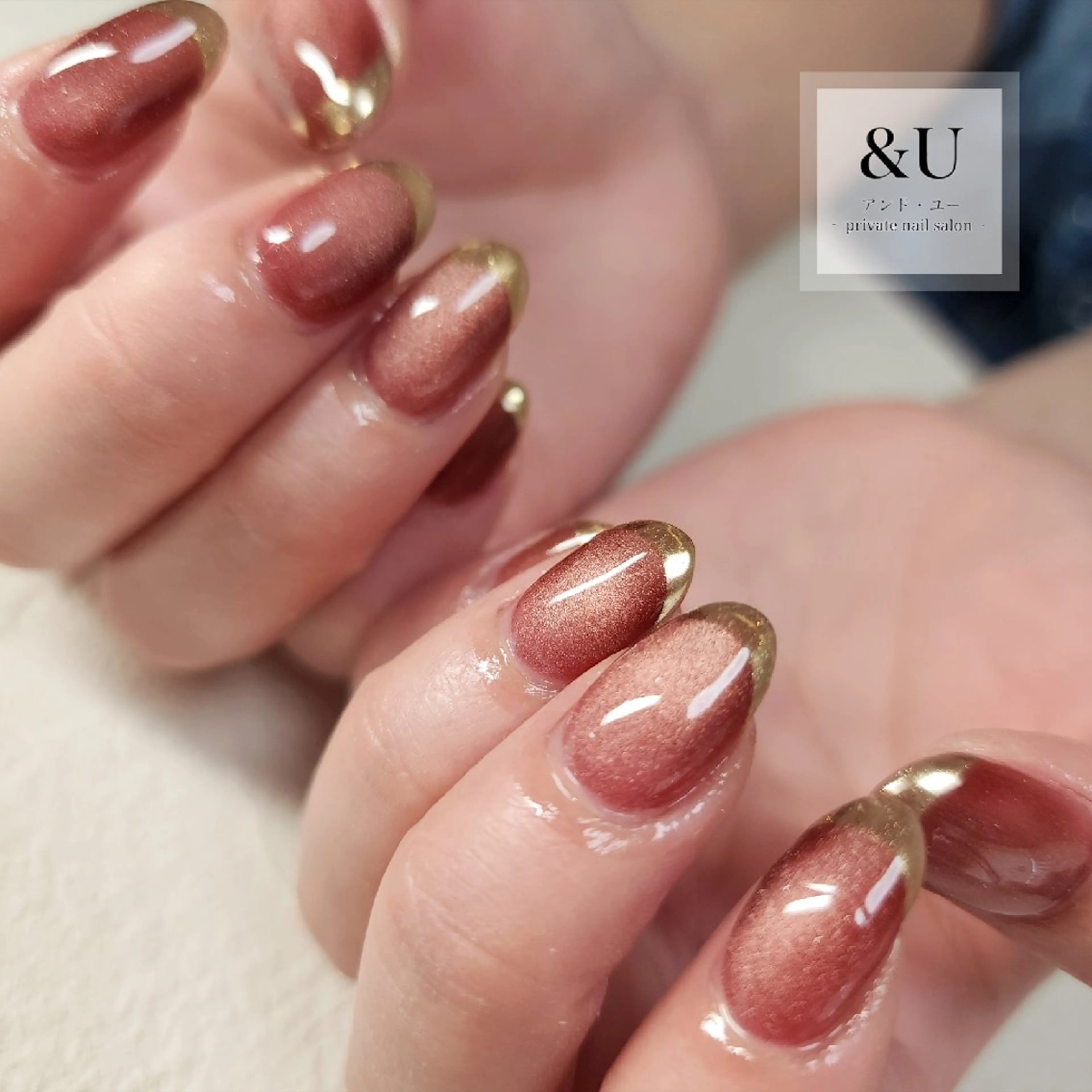ネイル フレンチネイル ジェルネイル ロングネイル マグネットネイル ミラーネイル ハンドネイル ＆Ｕ (アンド・ユー)のネイルデザイン