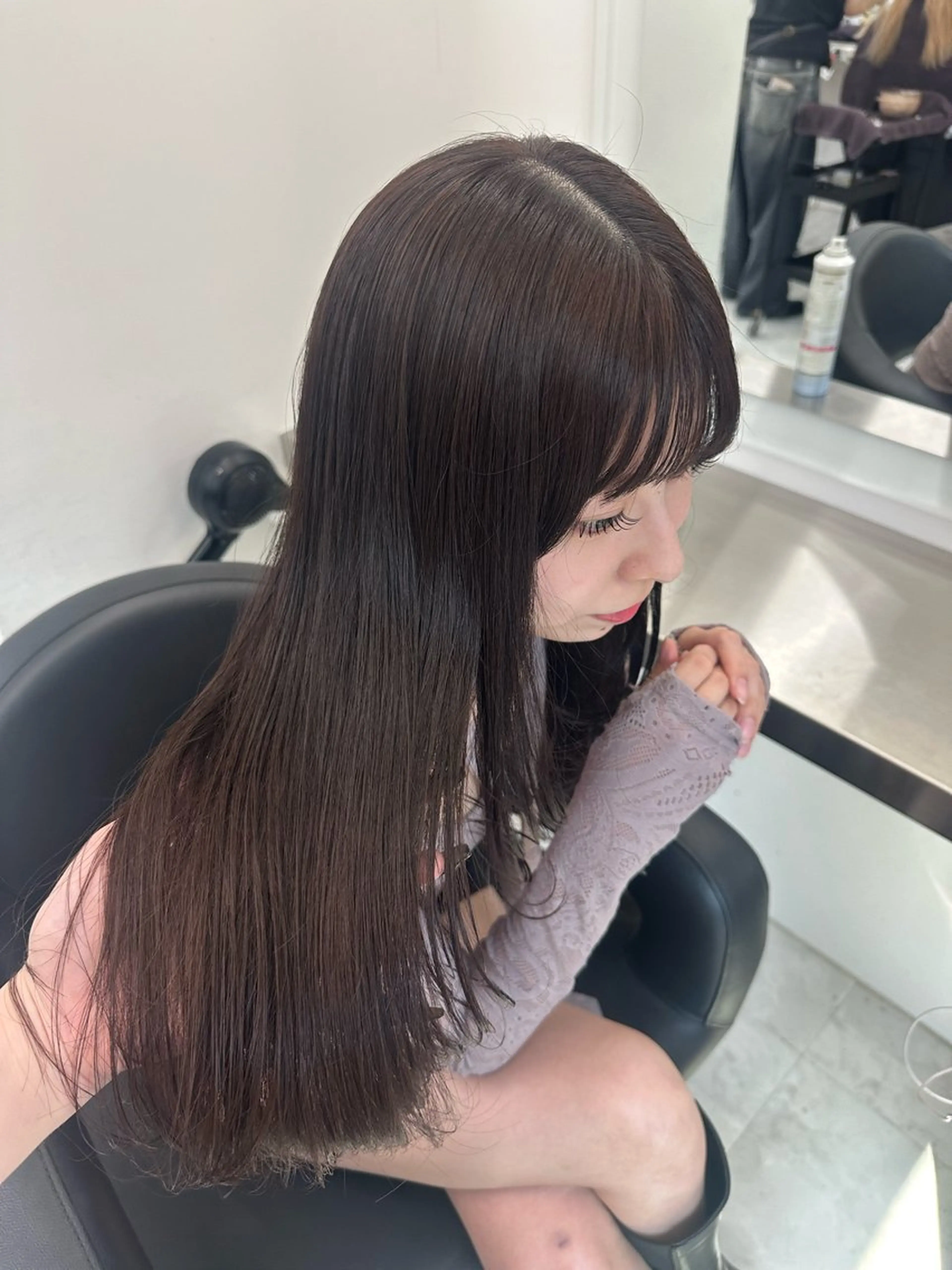 ロング カラー ヘアアレンジ カット ヘアカラー トリートメント 大人っぽ中韓レディ ヘア🤍MAOのヘアスタイル