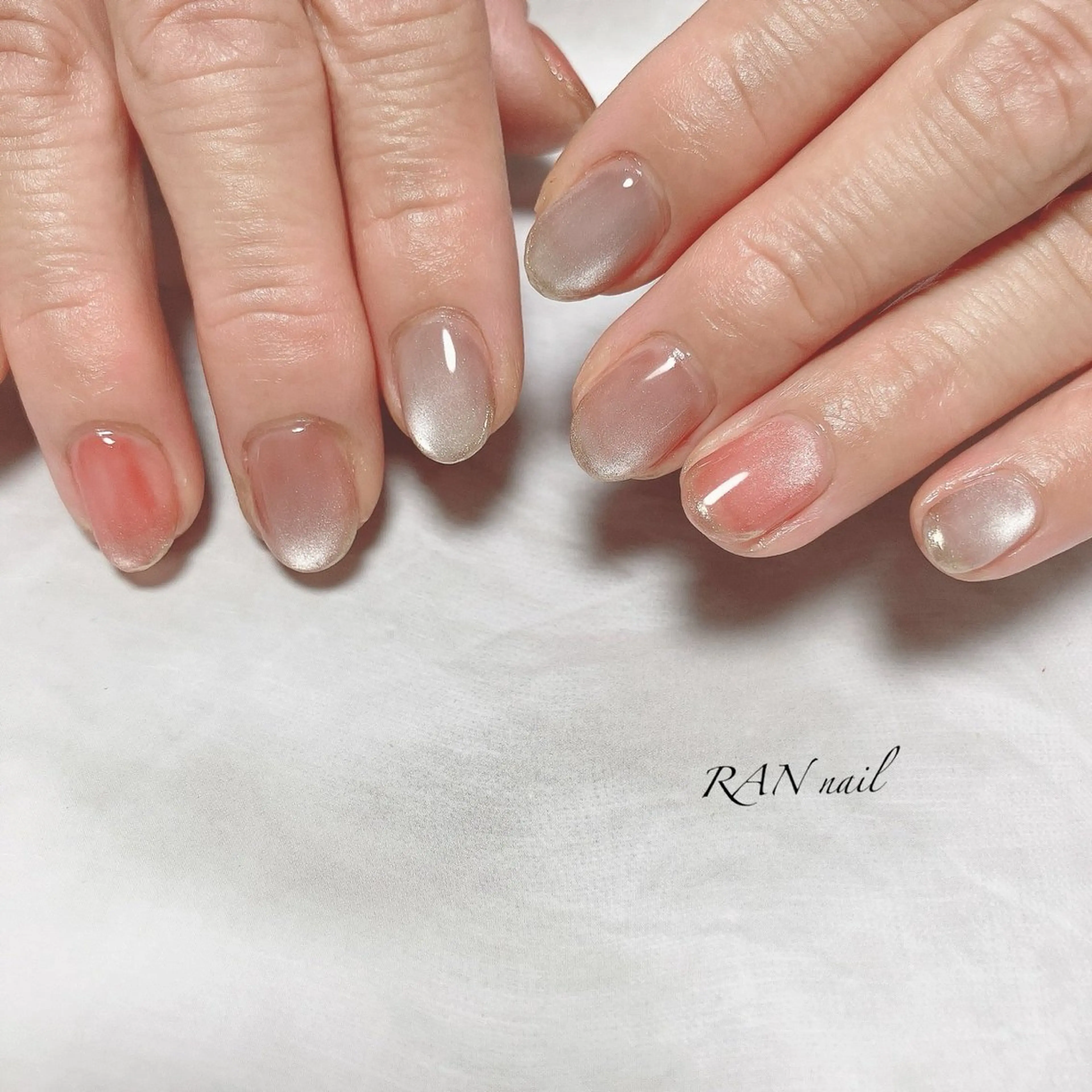 ネイル 氷ネイル・うるうるネイル マグネットネイル シンプルネイル 春ネイル 夏ネイル ハンドネイル フットネイル RAN nail 〜ランネイル〜所属・RAN nailのネイルデザイン