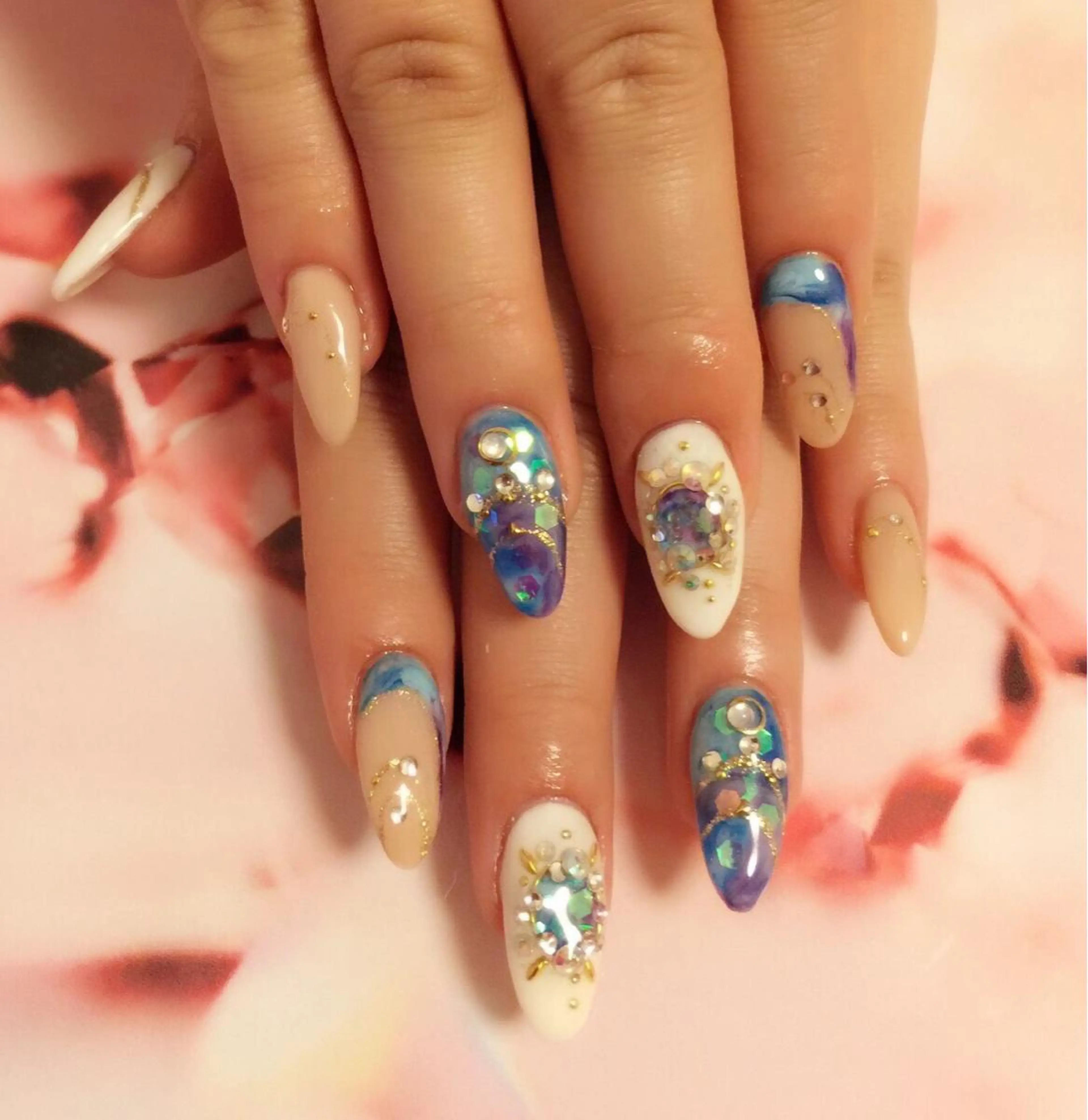 ネイル ブルー a yakaのネイルデザイン