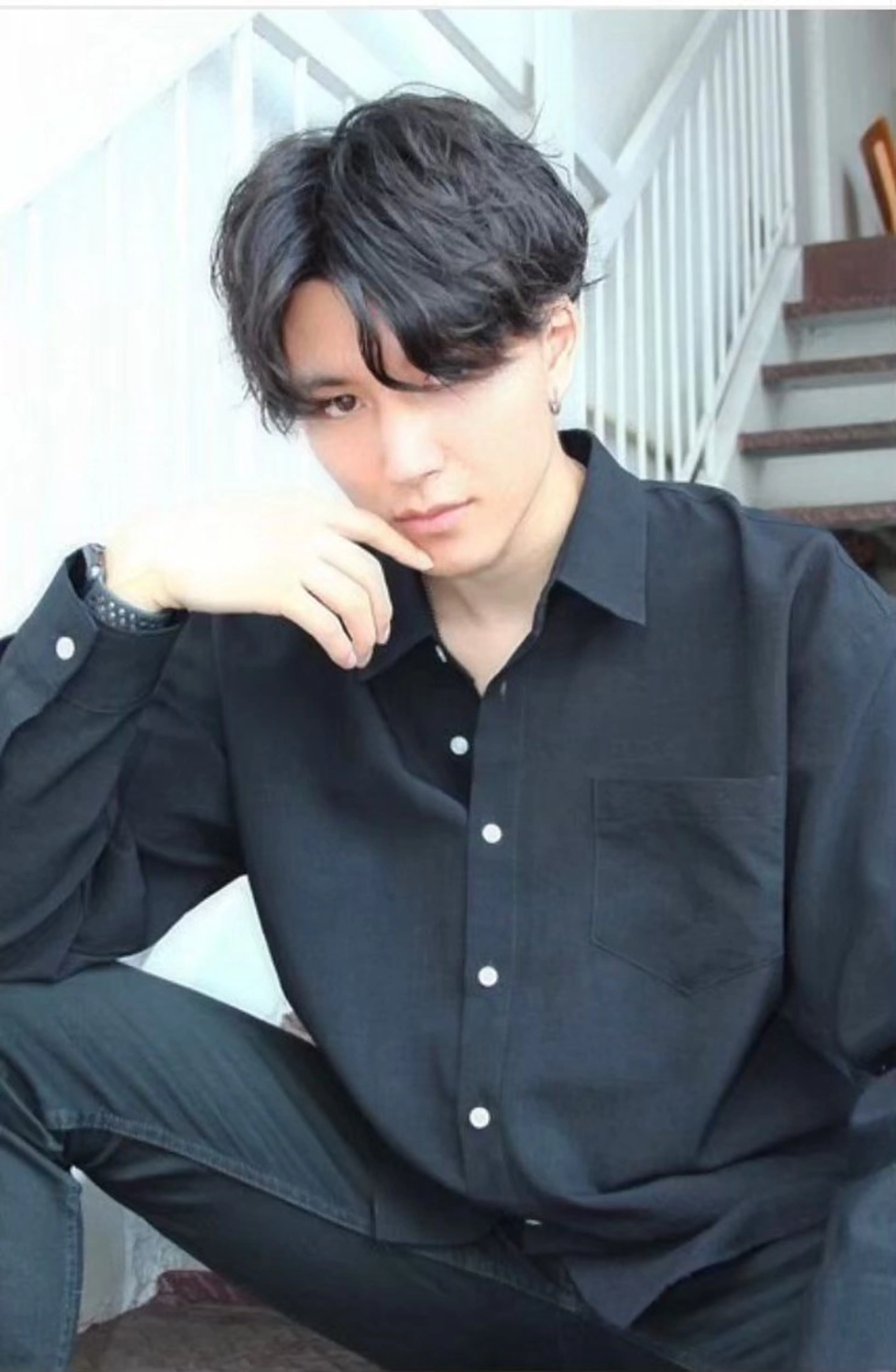 カラー パーマ ヘアアレンジ メンズ メンズブリーチ フェードカット メンズハイライト メンズインナーカラー メンズ韓国風 🌜sho 髪質改善(代表)🌛のヘアスタイル