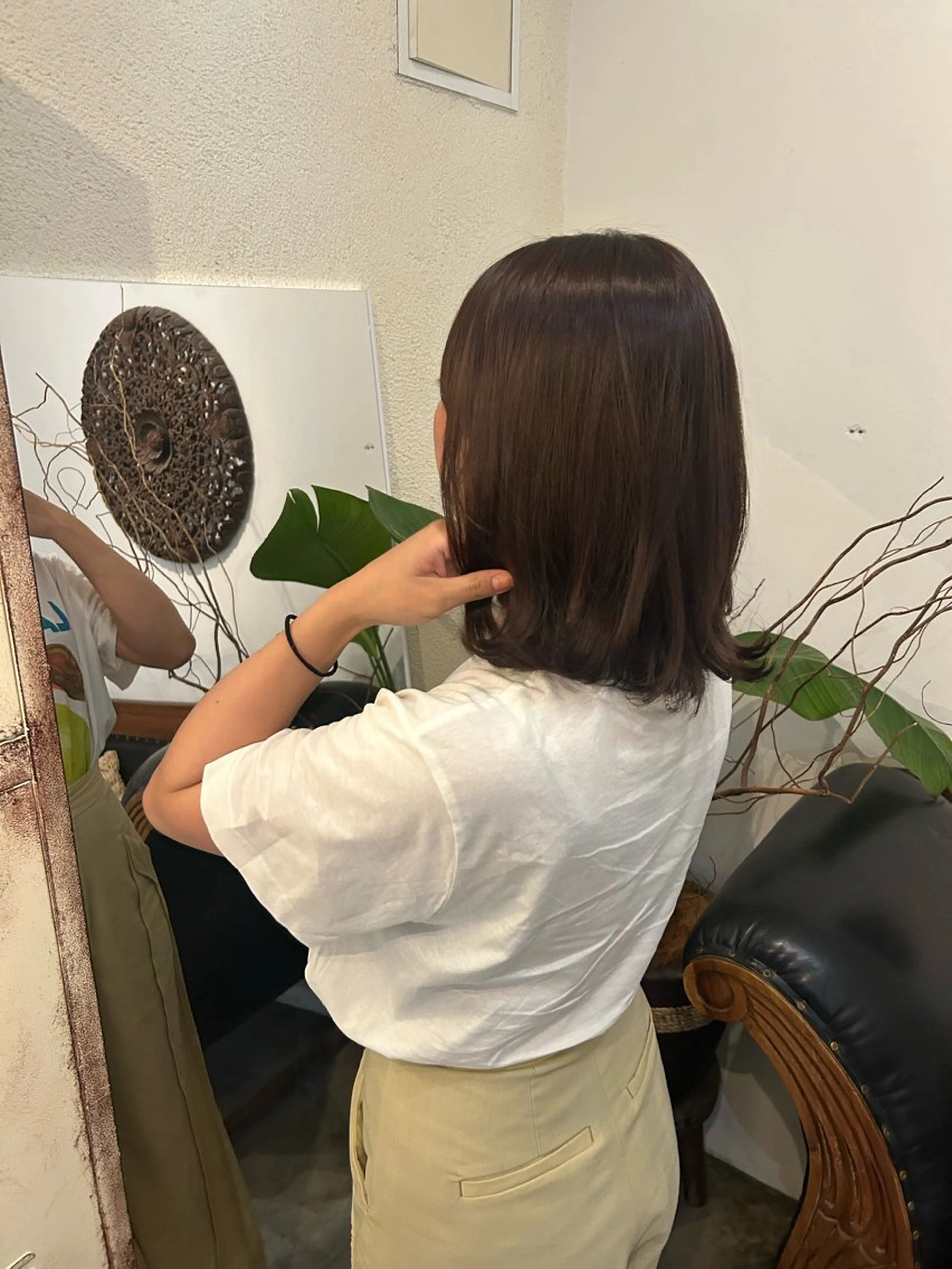 ミディアム カラー カット ヘアカラー トリートメント ヘッドスパ putri 川邉 優花のヘアスタイル