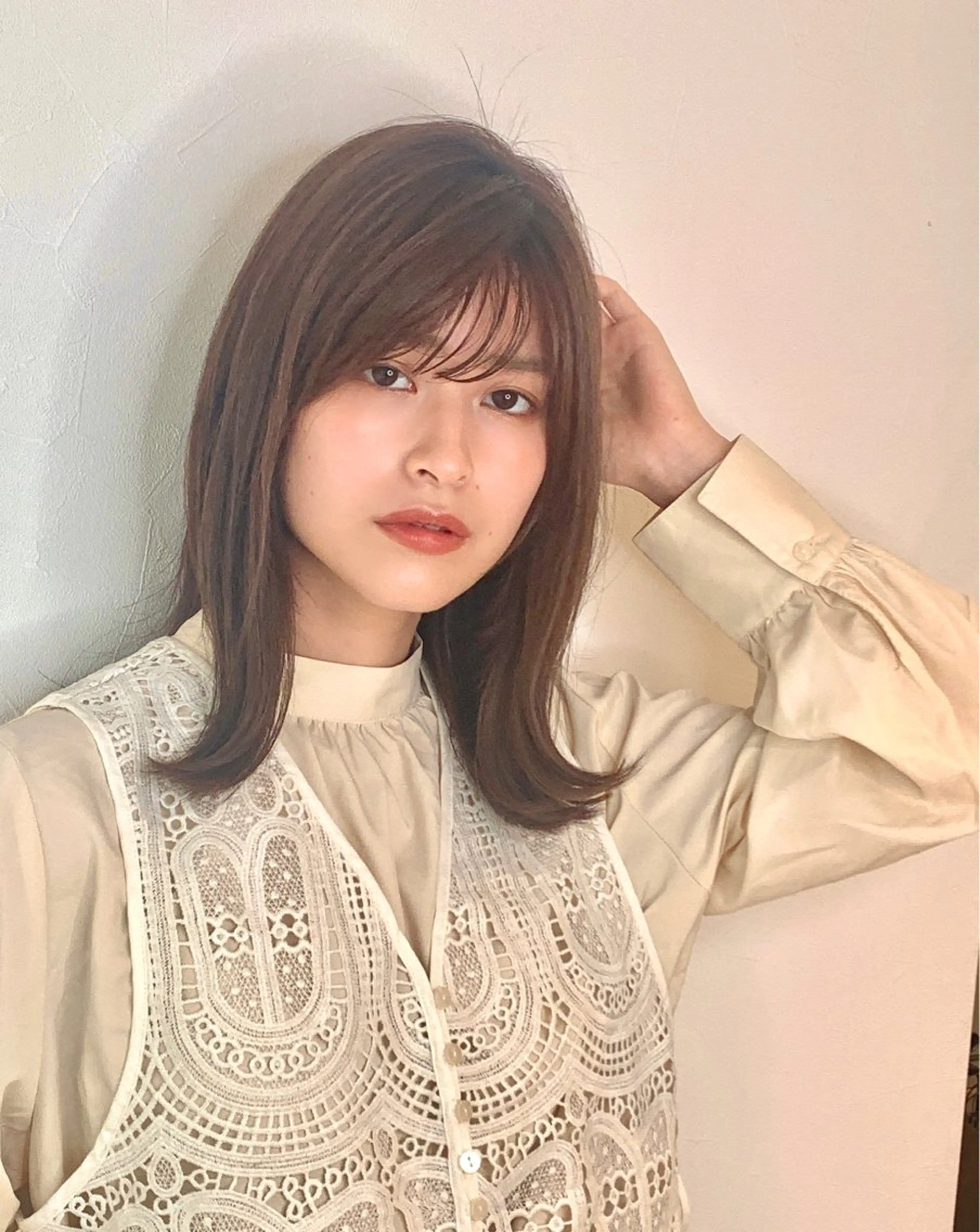 ミディアム 🦋ミルクティーベー ジュ🦋mayukiのヘアスタイル