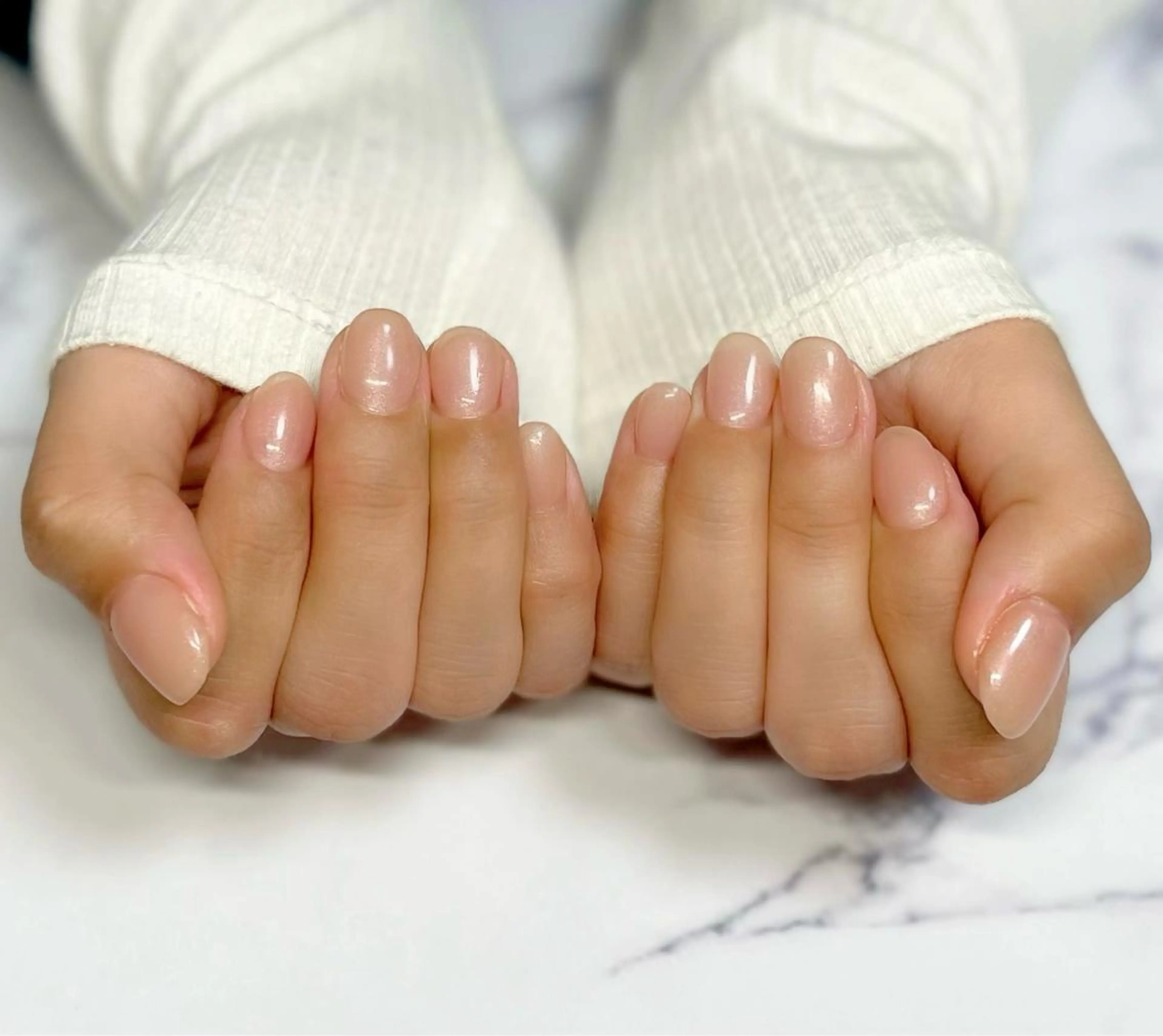 クリアジェル　甘皮ケア＋透明ジェル　オフ別の写真