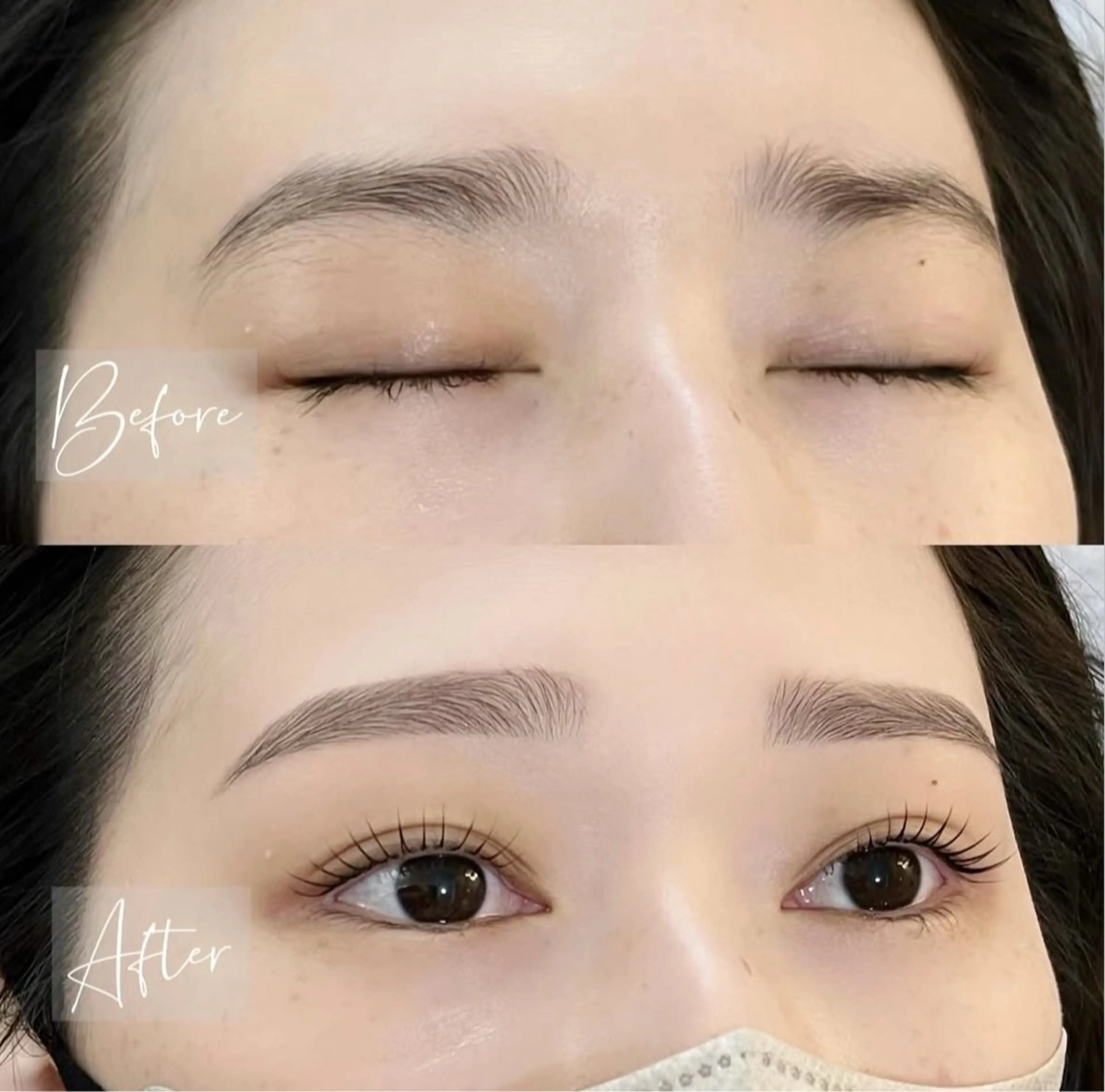 【2点イメチェン🧚🏻♀️】選べるまつパ上&美眉WAX🤎(毛量調整間引き+眉カット+メイク仕上げ)の写真