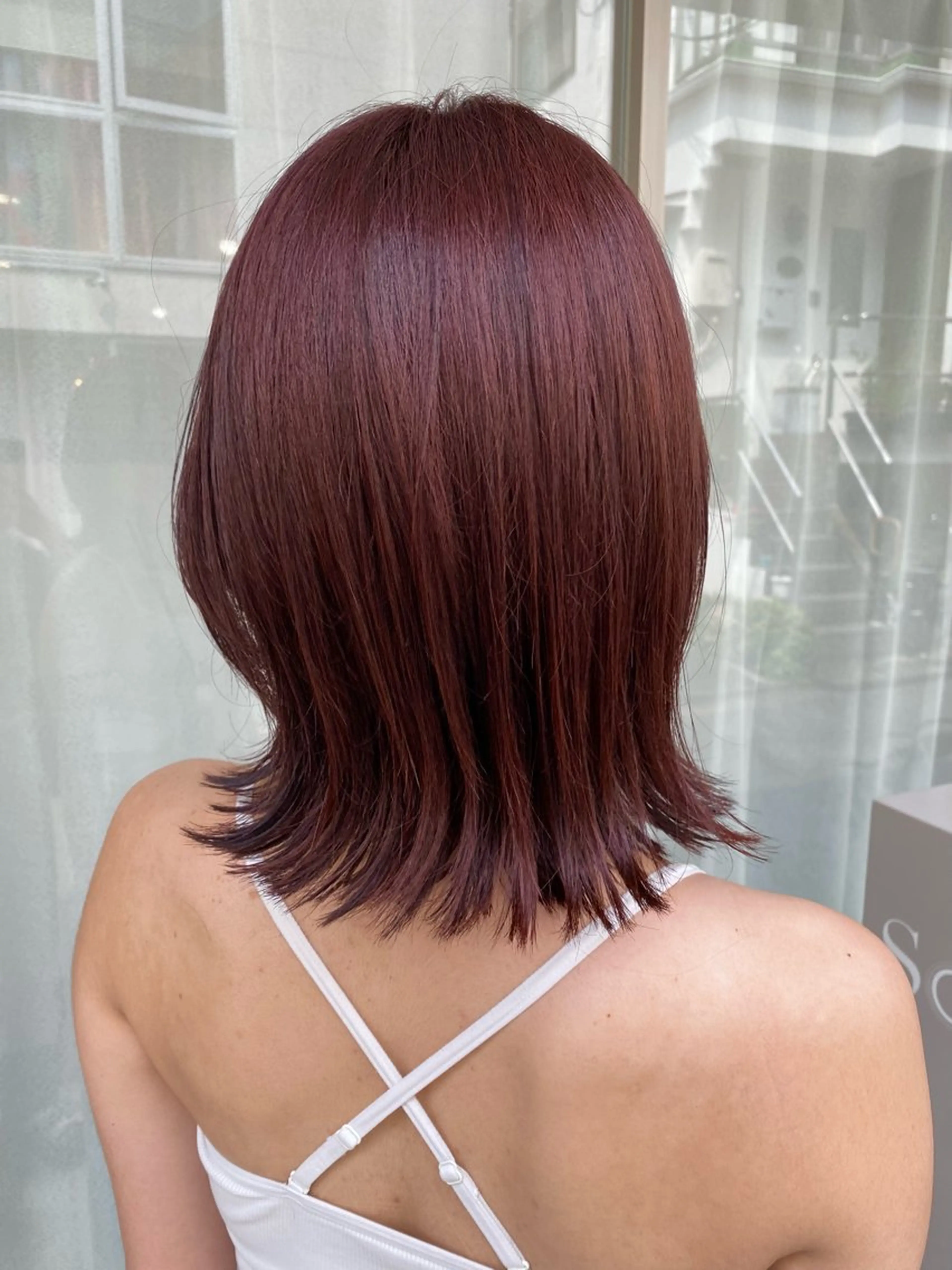 ミディアム カット ヘアカラー トリートメント グレージュ/透明感/ 韓国ヘア/RISAのヘアスタイル