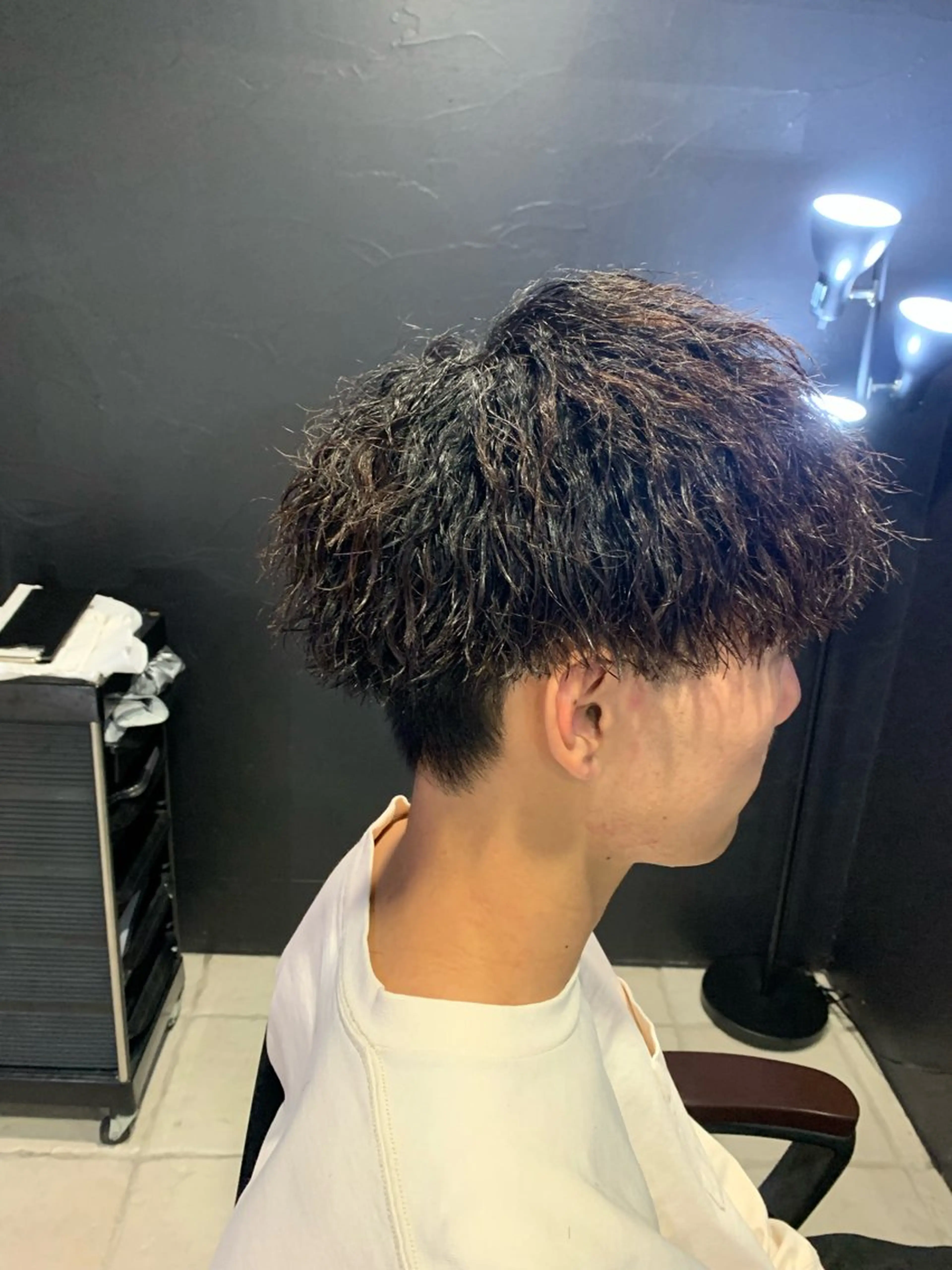 ショート メンズ カット パーマ ヘアセット メンズパーマ/難波/ 心斎橋　室園亮佑のヘアスタイル