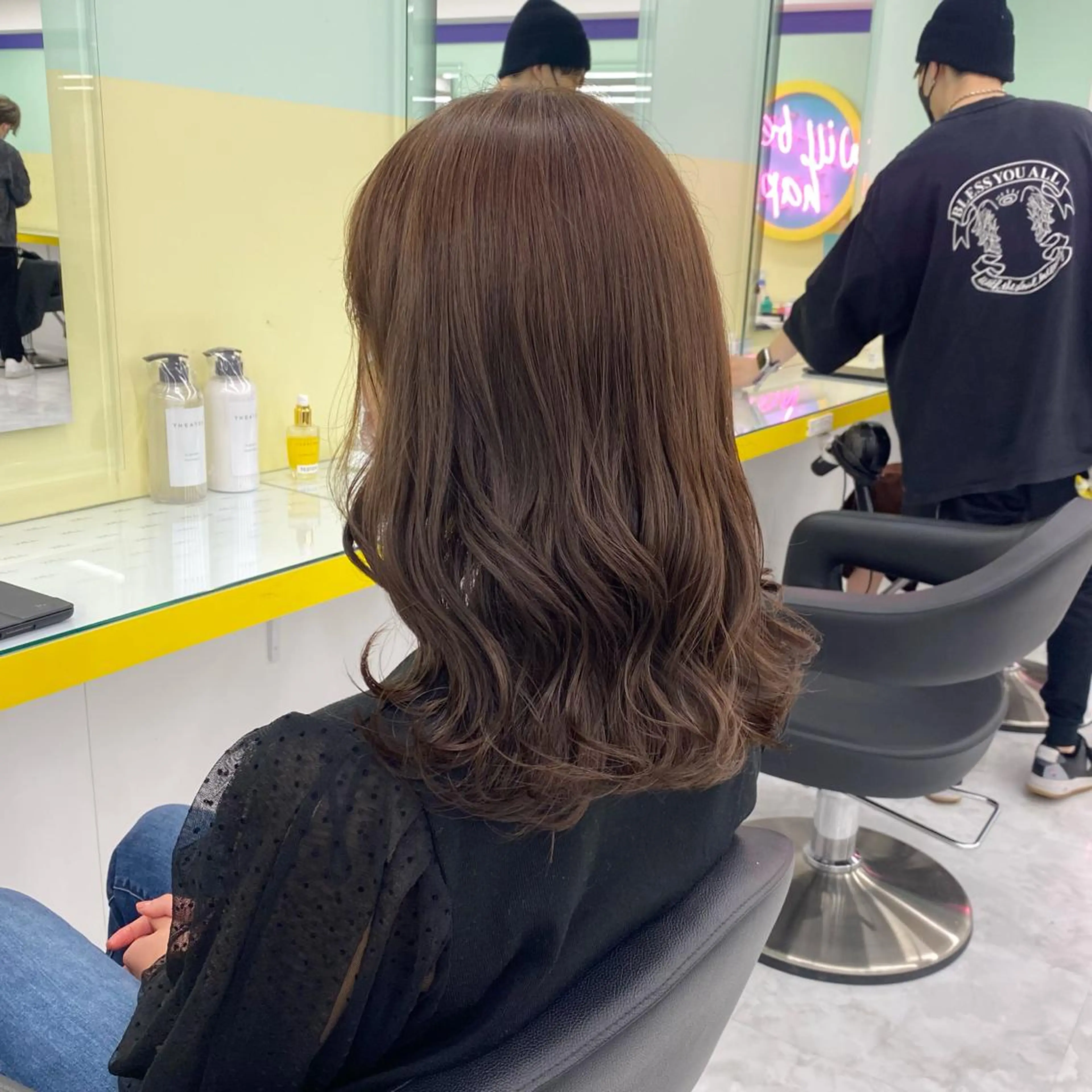 ロング カラー パーマ ヘアアレンジ メンズ キッズ ネイル マツエク・マツパ アイブロウ 眉カラー Lumo所属・💖横浜ブリーチなし 💖MIHOのヘアスタイル