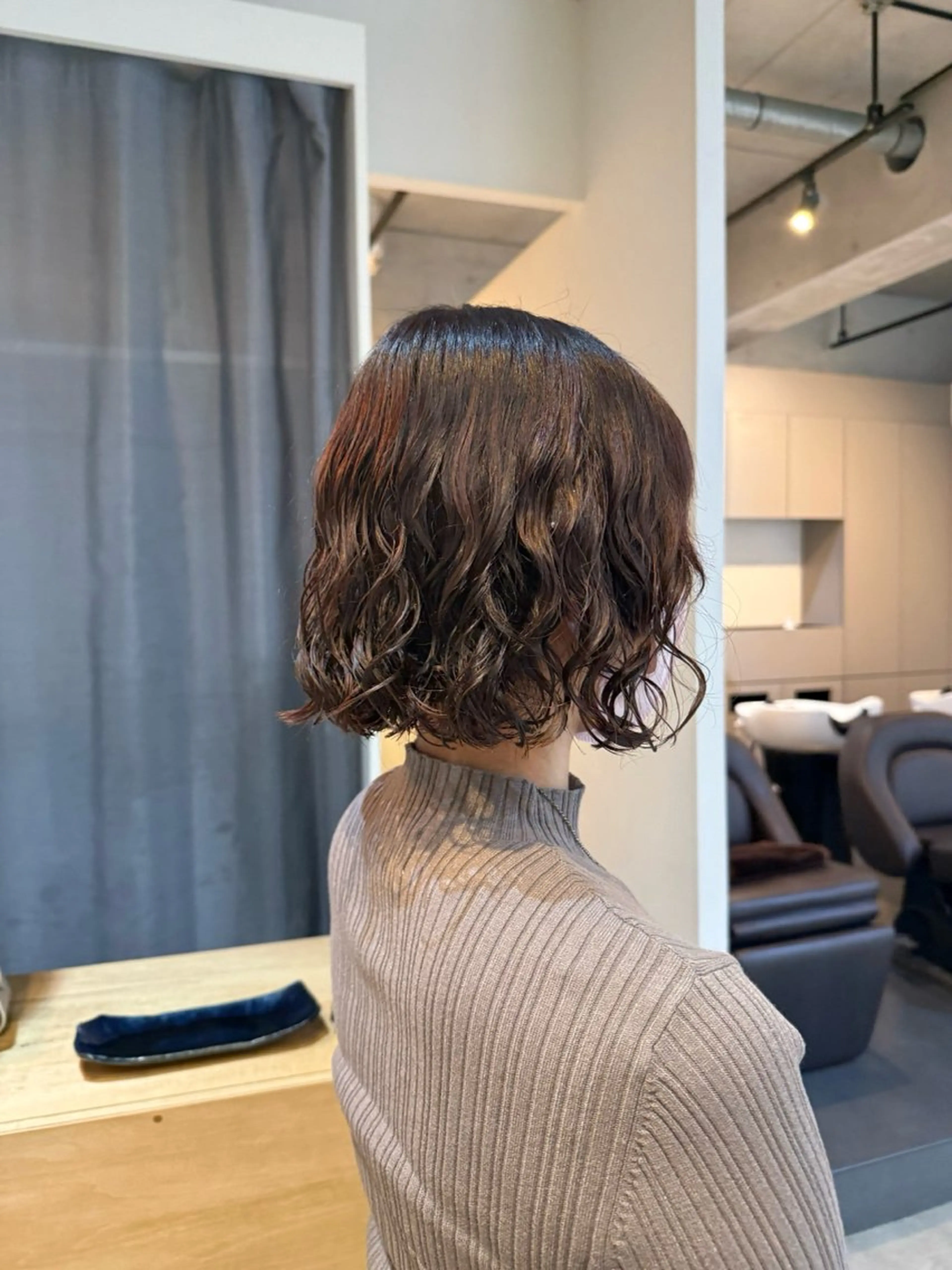 ミディアム カット パーマ トリートメント デジタルパーマ ウェーブパーマ/神野のヘアスタイル