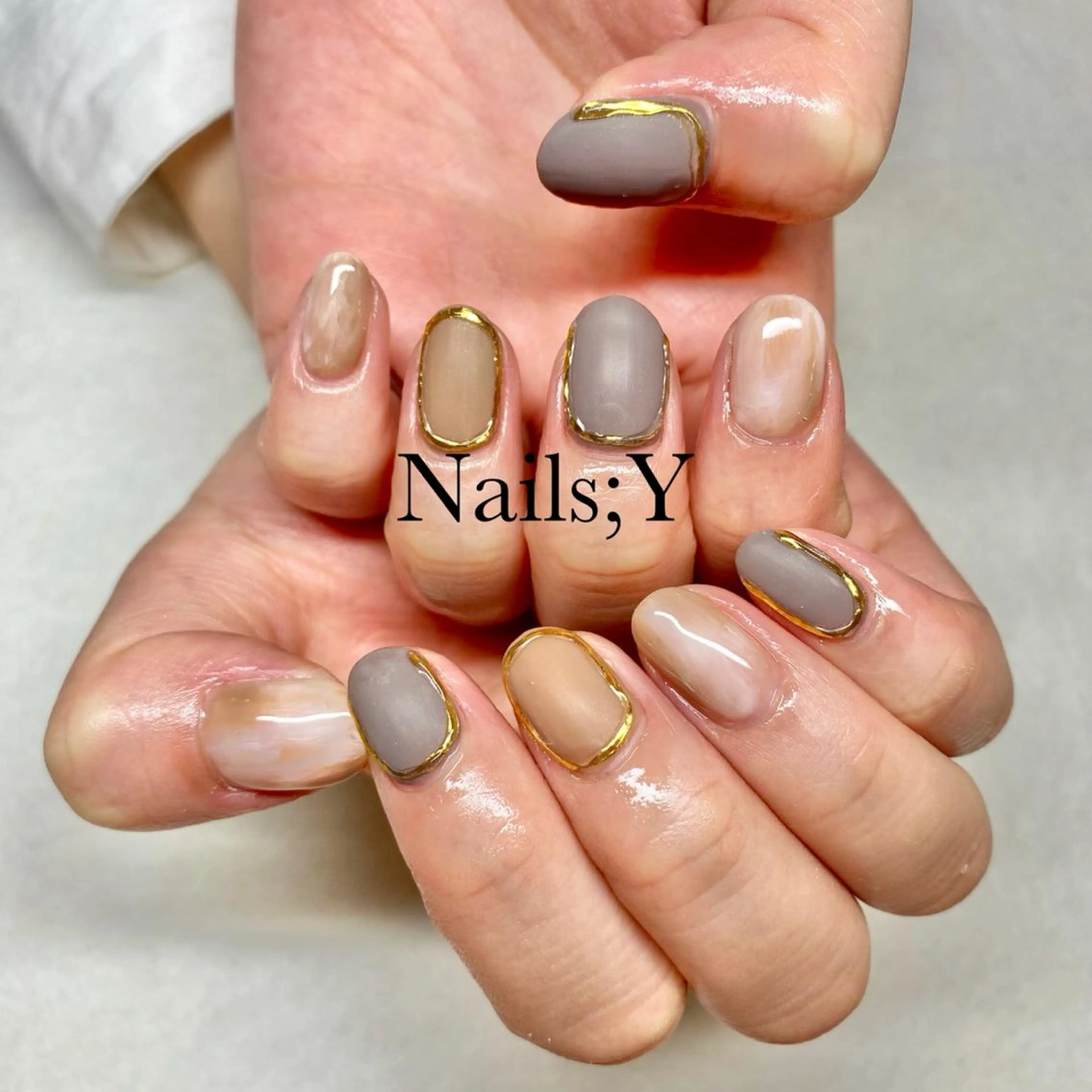 ネイル ジェルネイル マットネイル 持ち込み ニュアンスネイル パラジェル yo koのネイルデザイン