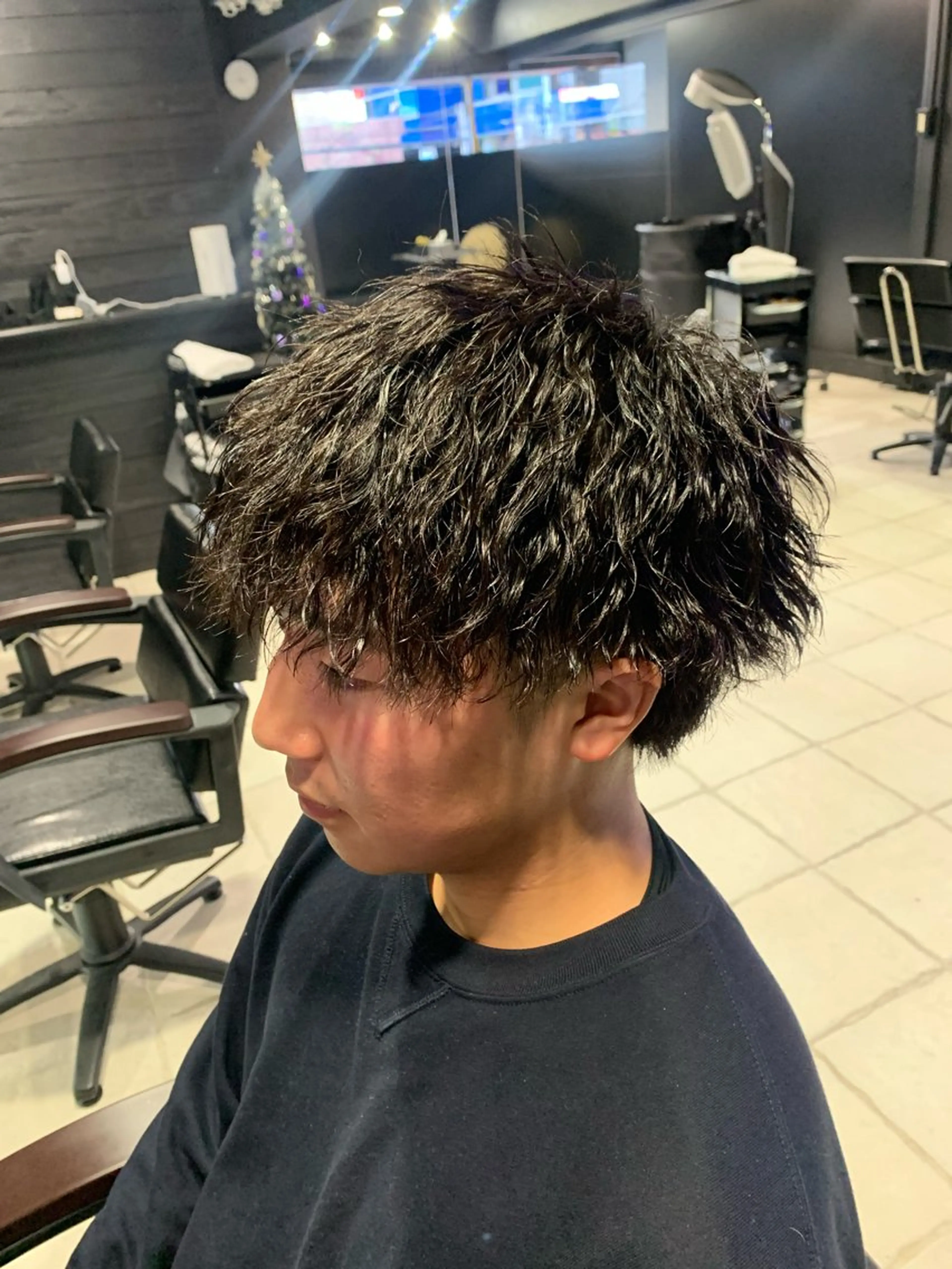 ショート カット パーマ ヘアセット メンズパーマ/難波/ 心斎橋　室園亮佑のヘアスタイル