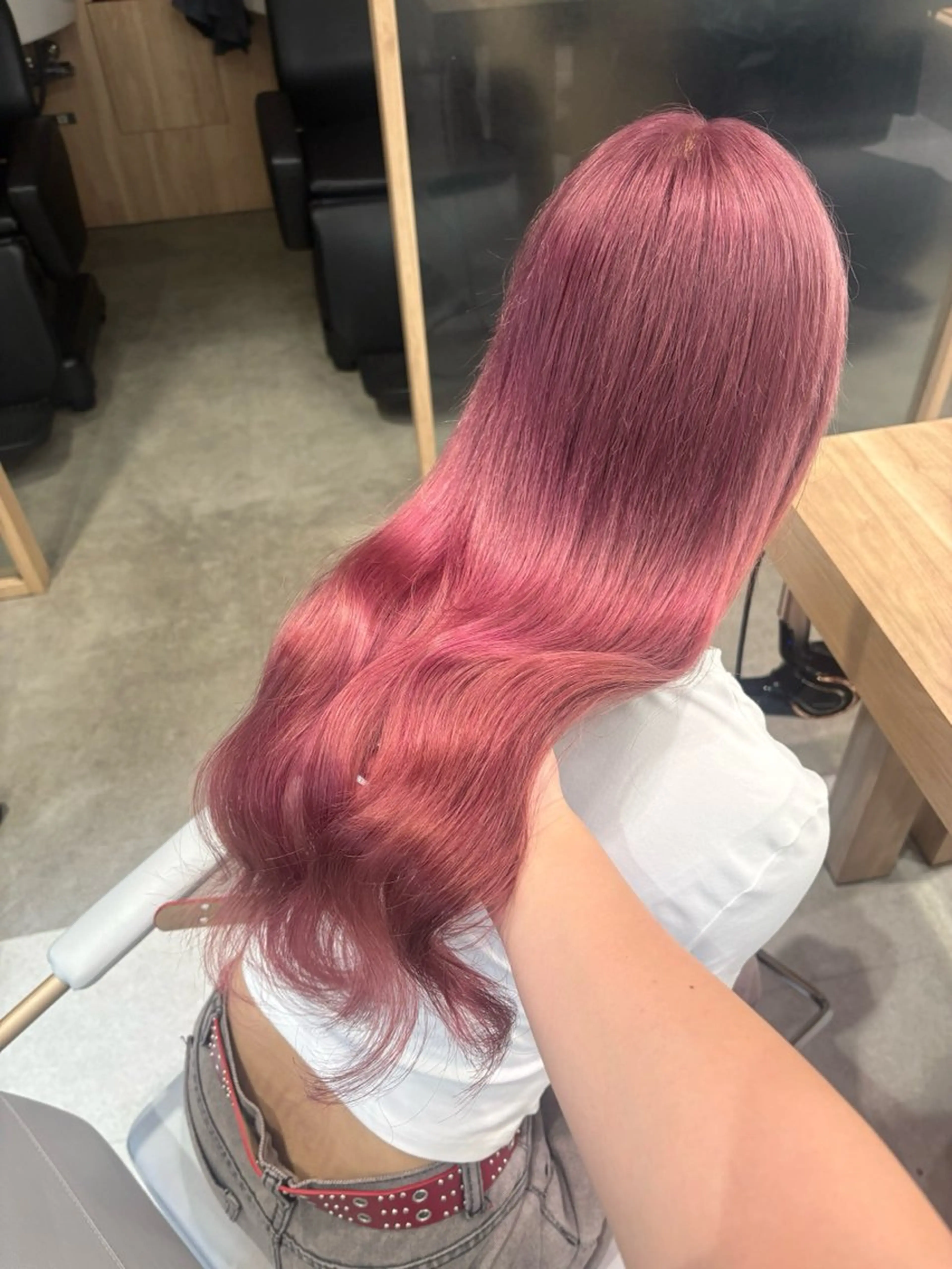 セミロング 韓国ヘア🇰🇷透明 感カラー/yui💞のヘアスタイル