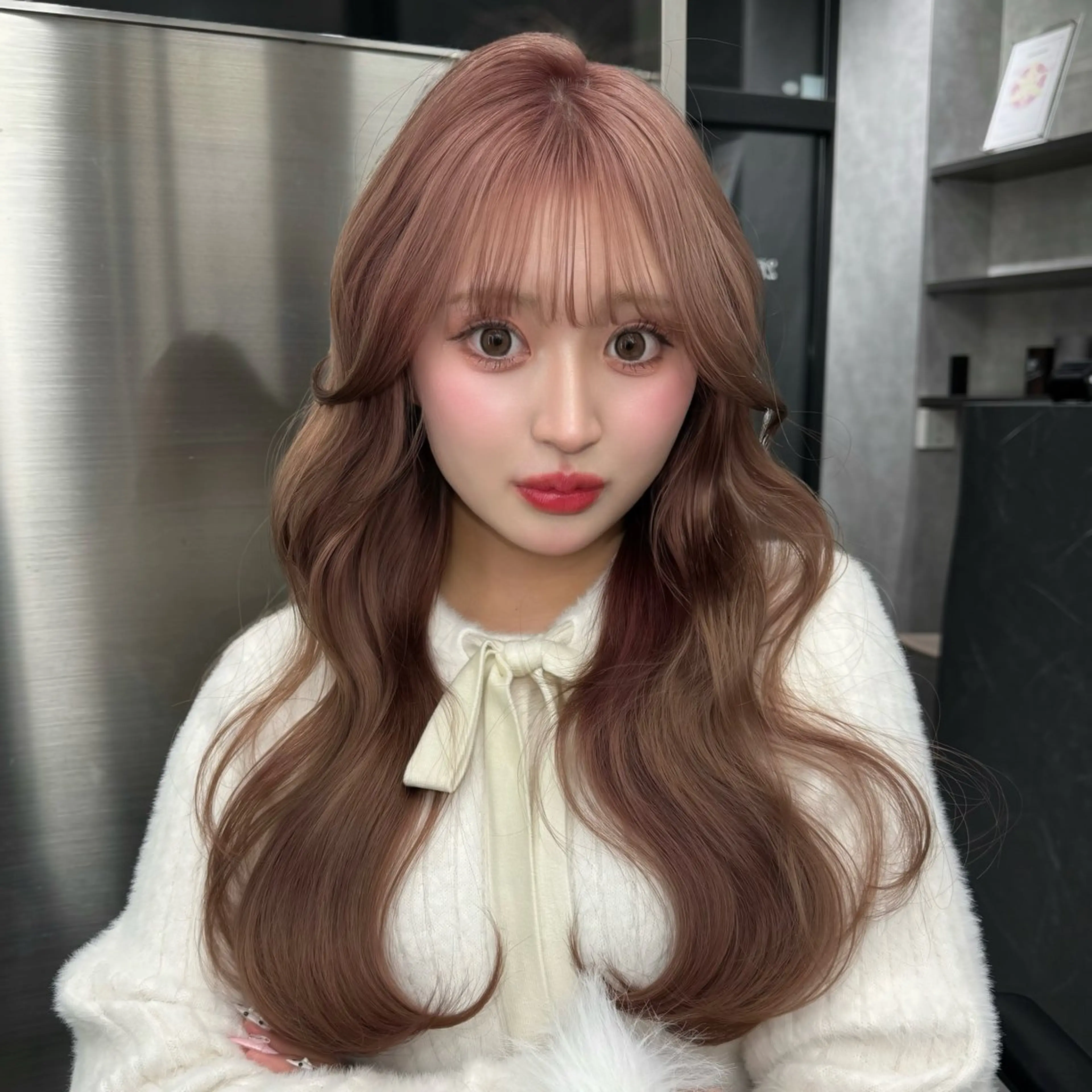 ロング ヘアカラー トリートメント 𝐥𝐚𝐲𝐞𝐫 韓⛓️ ブリーチのヘアスタイル