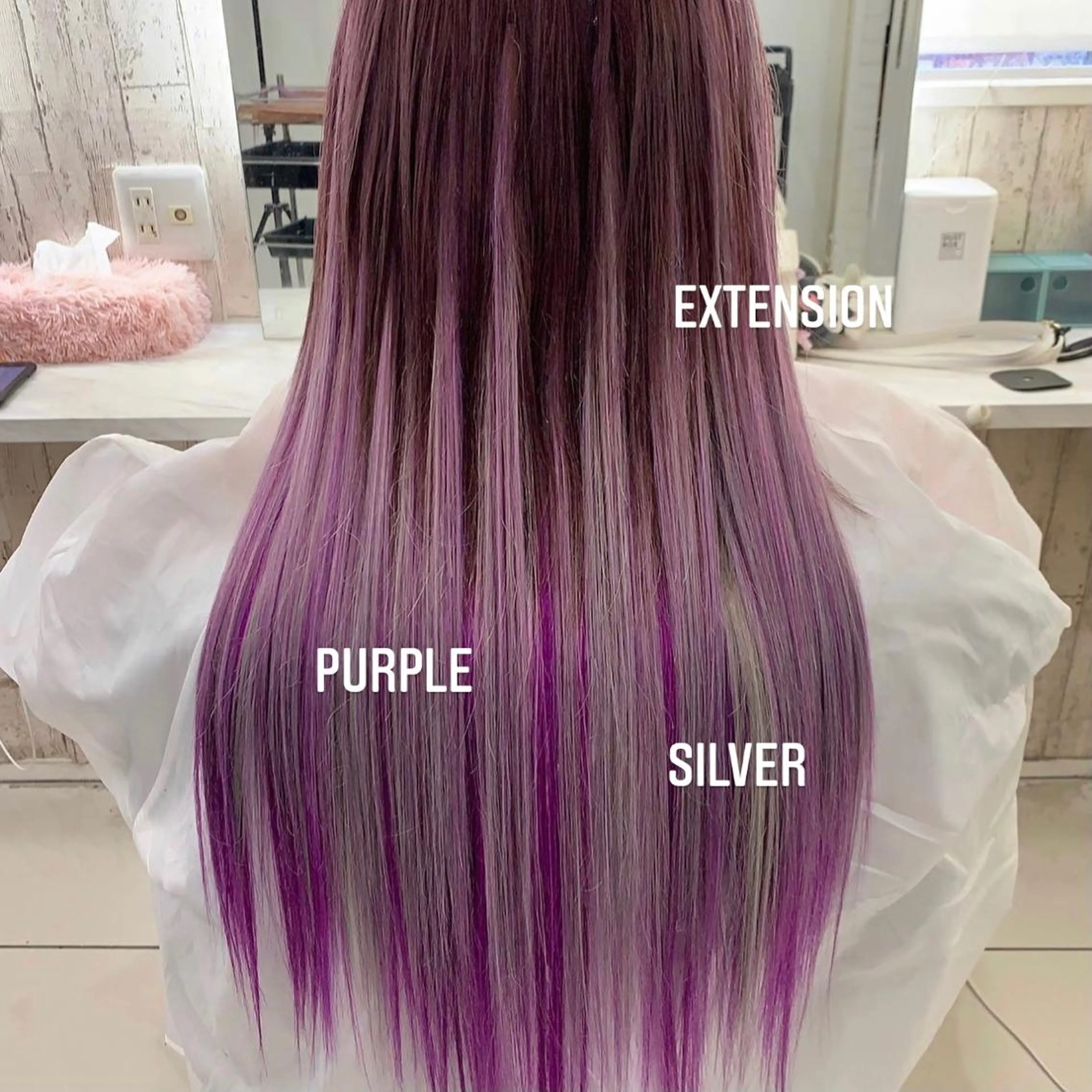 ミディアム カラー ヘアカラー エクステ エクステ🩵ブリーチ 韓国ヘア🩵KAEのヘアスタイル