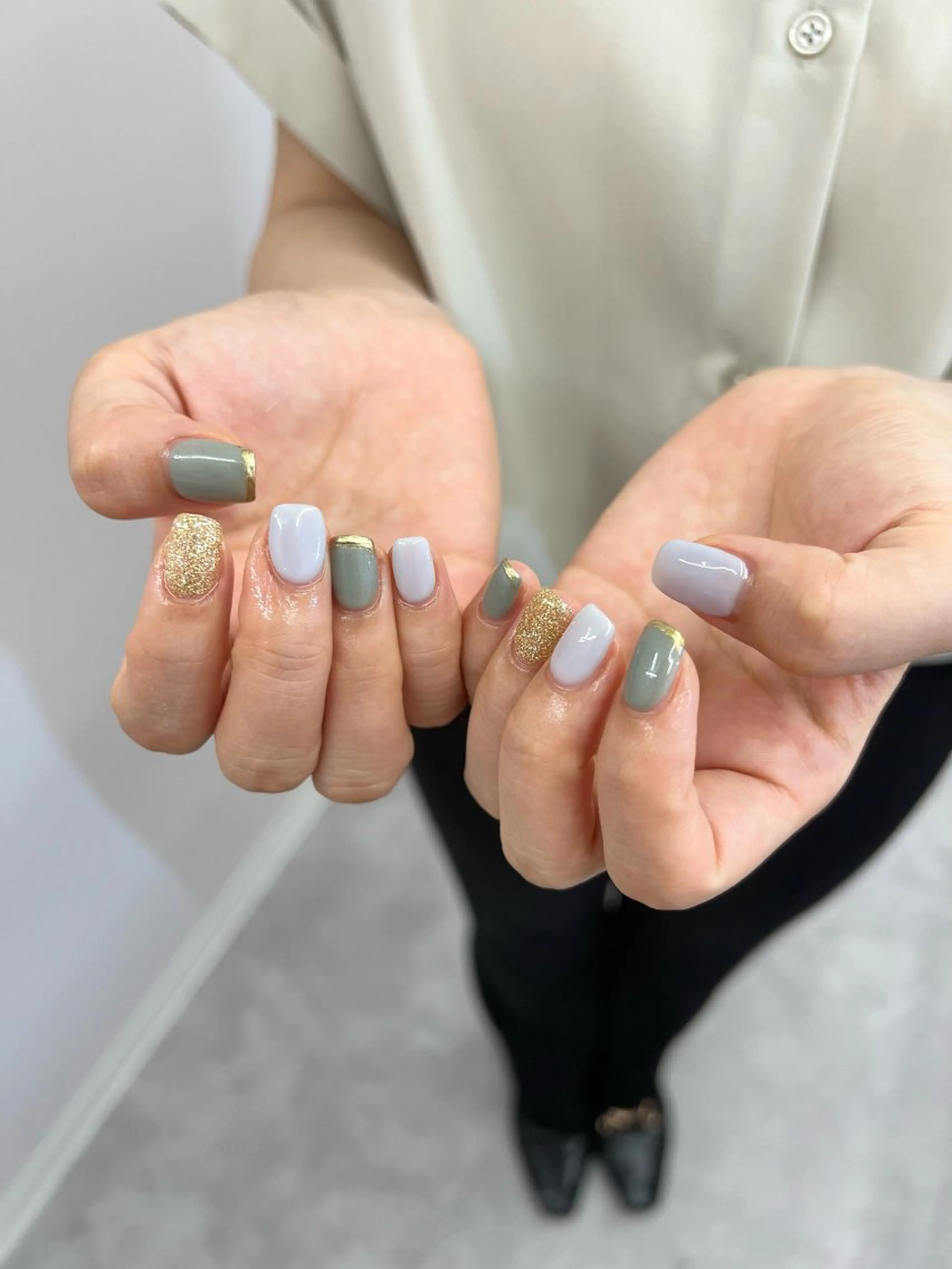 ネイル ジェルネイル グリーン マグネットネイル ミラーネイル ニュアンスネイル Bana_ Nailのその他イメージ