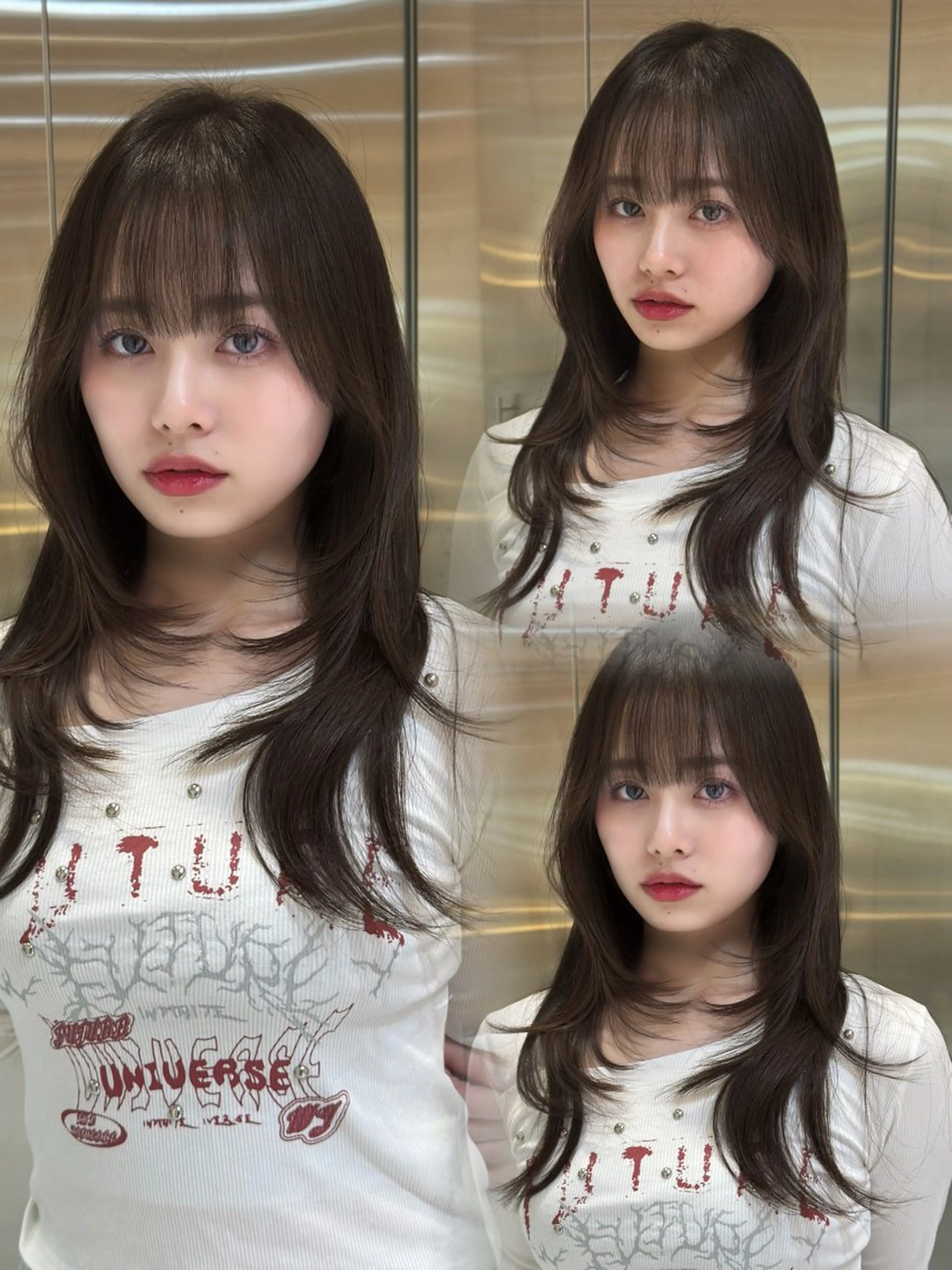 ロング カラー 髪質改善 トリートメント カット ヘアカラー トリートメント ブリーチなしベージュ レイヤー/リョウヤのヘアスタイル