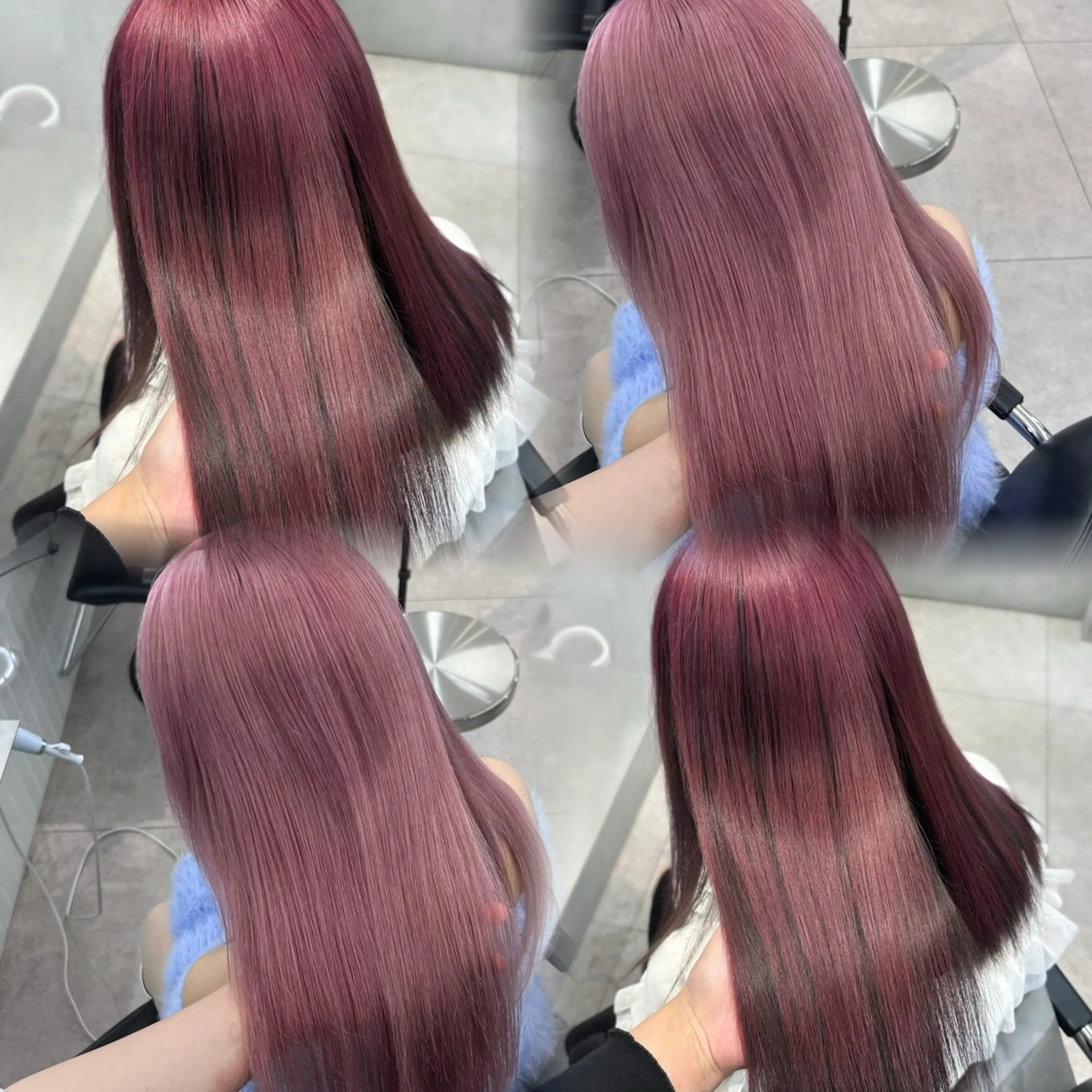 ロング ヘアカラー ハイトーン ハイライ ト バレイヤージュのヘアスタイル