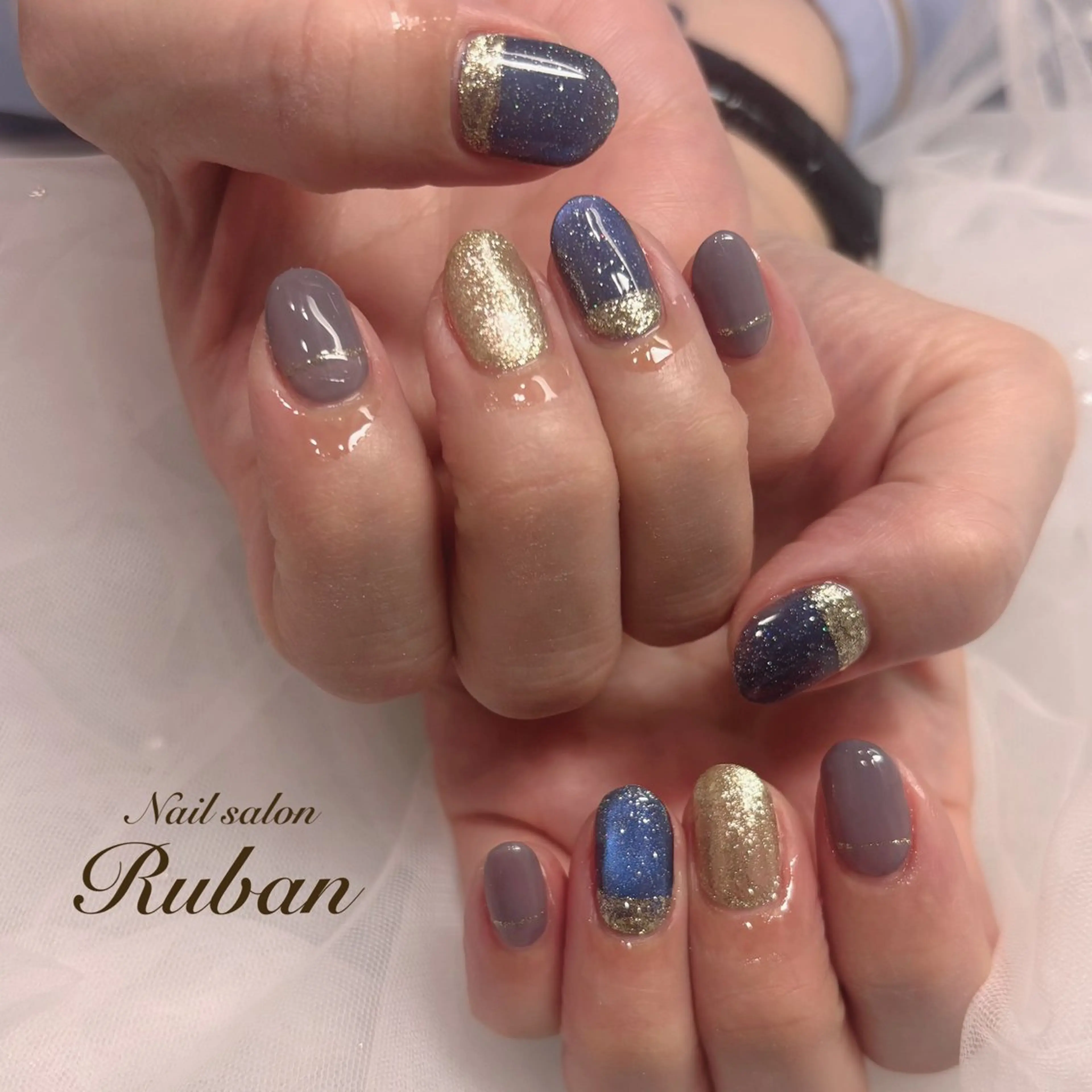 ネイル フラッシュネイル マグネットネイル Nail salon Ruban所属・Nail salon Rubanのネイルデザイン