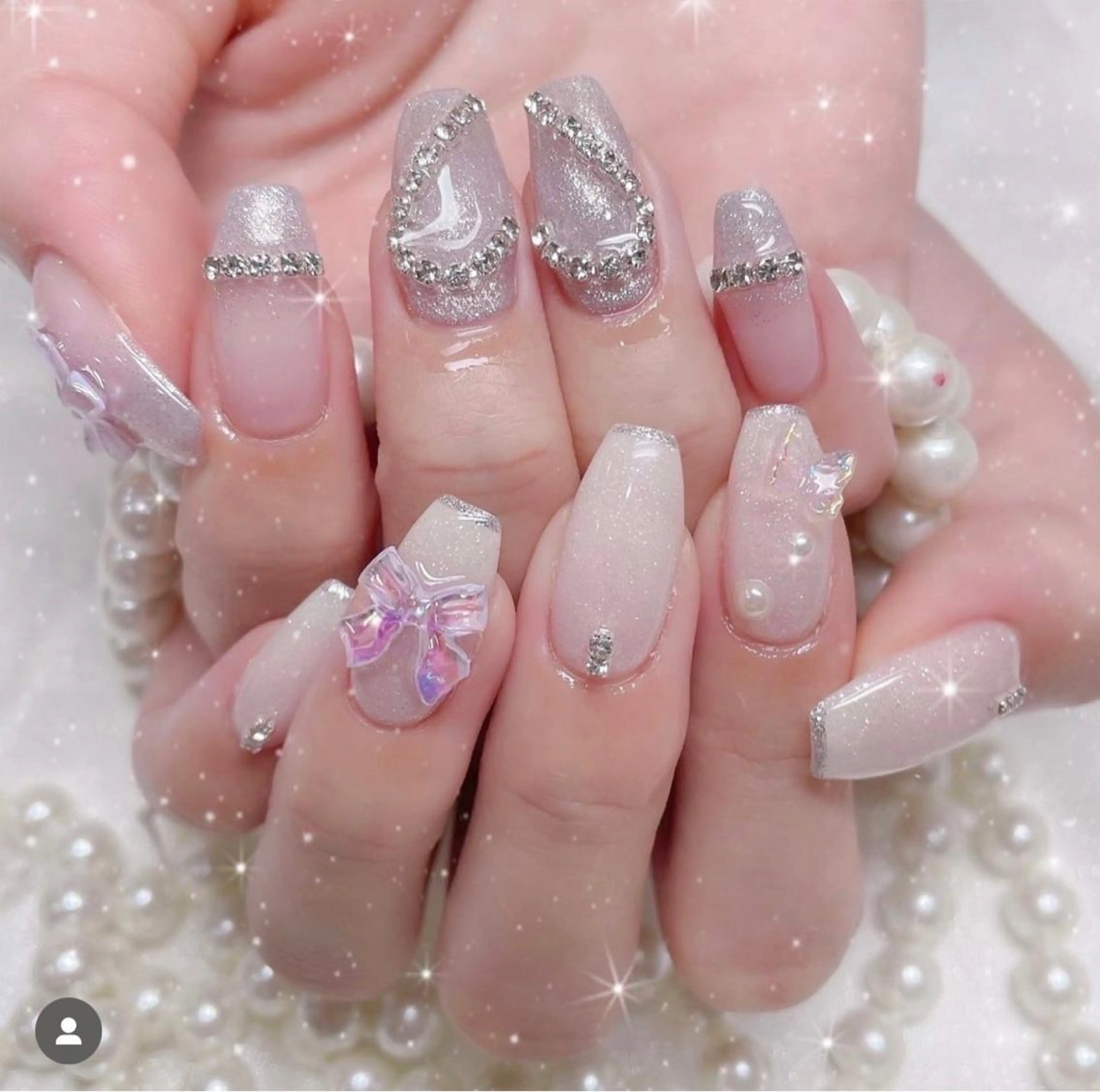 ロング ハンドネイル ハンドケア 💜MIYA nail川崎店のネイルデザイン
