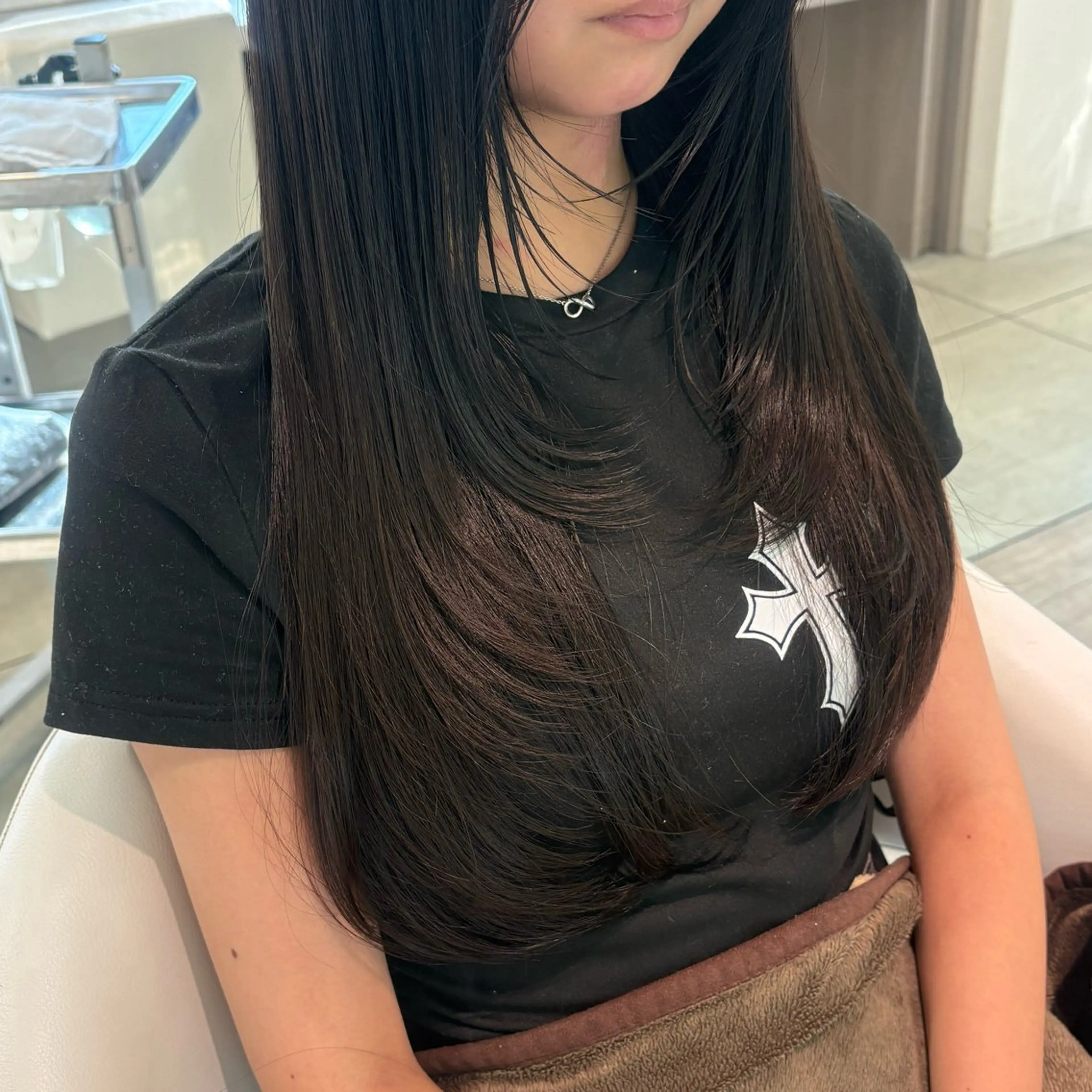 ロング カット トリートメント レイヤー/ブリ ーチ/ 岡本美優のヘアスタイル