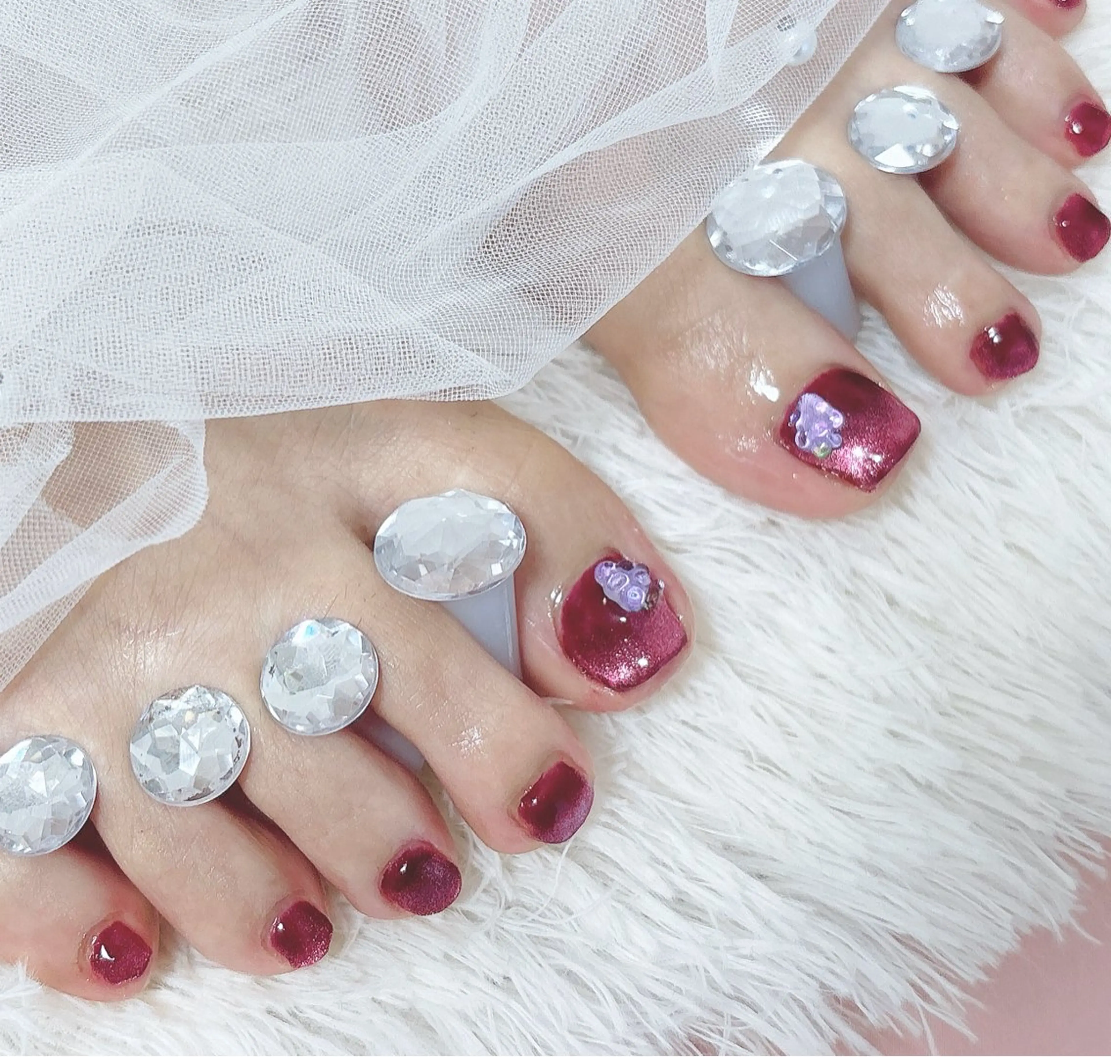 ネイル ボルドー マグネットネイル nail salon はるりのネイルデザイン