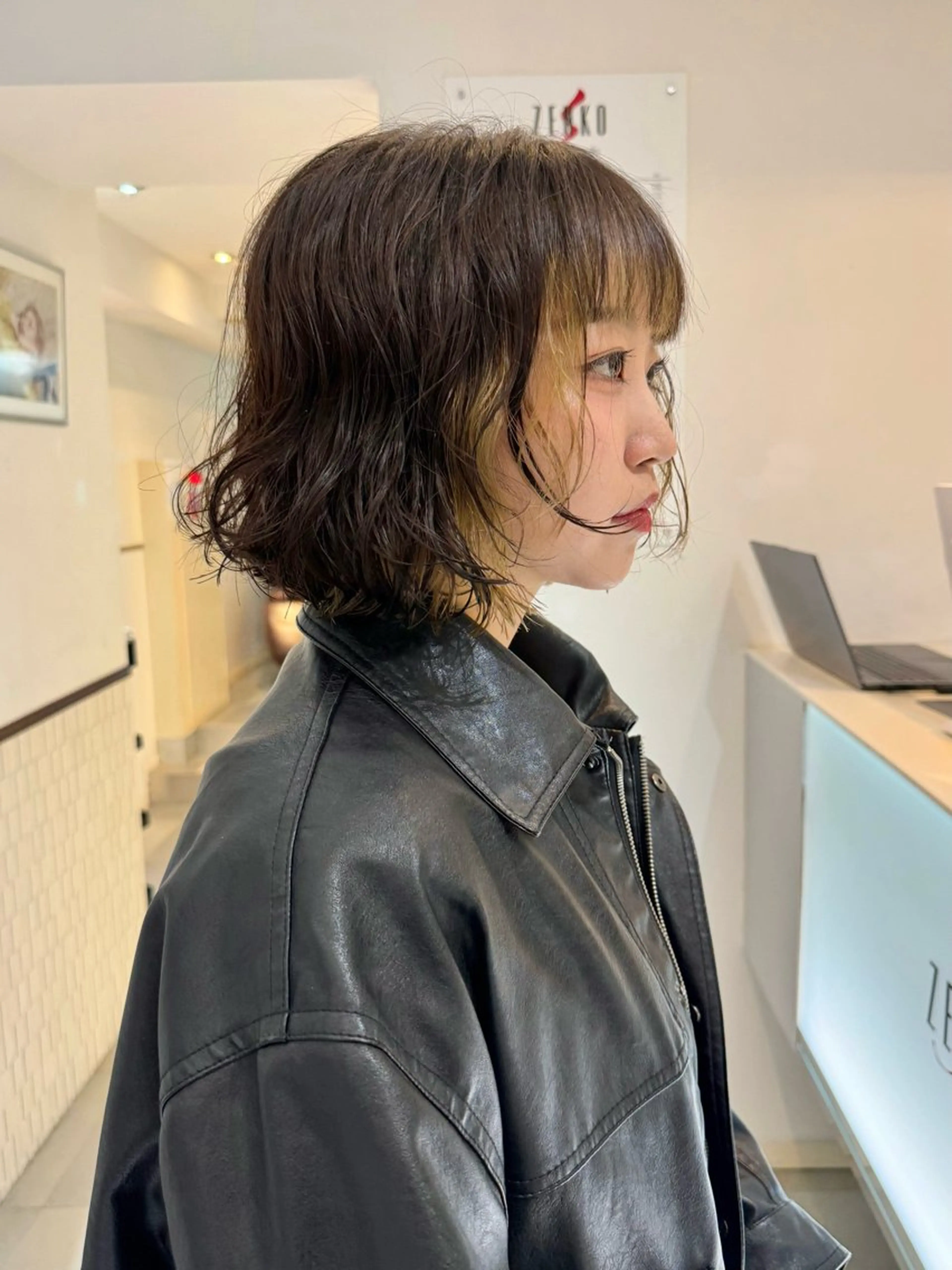 ショート パーマ ボブ カット パーマ トリートメント ZENKO表参道店所属・デジタルパーマ 🌀ボブ　萩原　龍のヘアスタイル