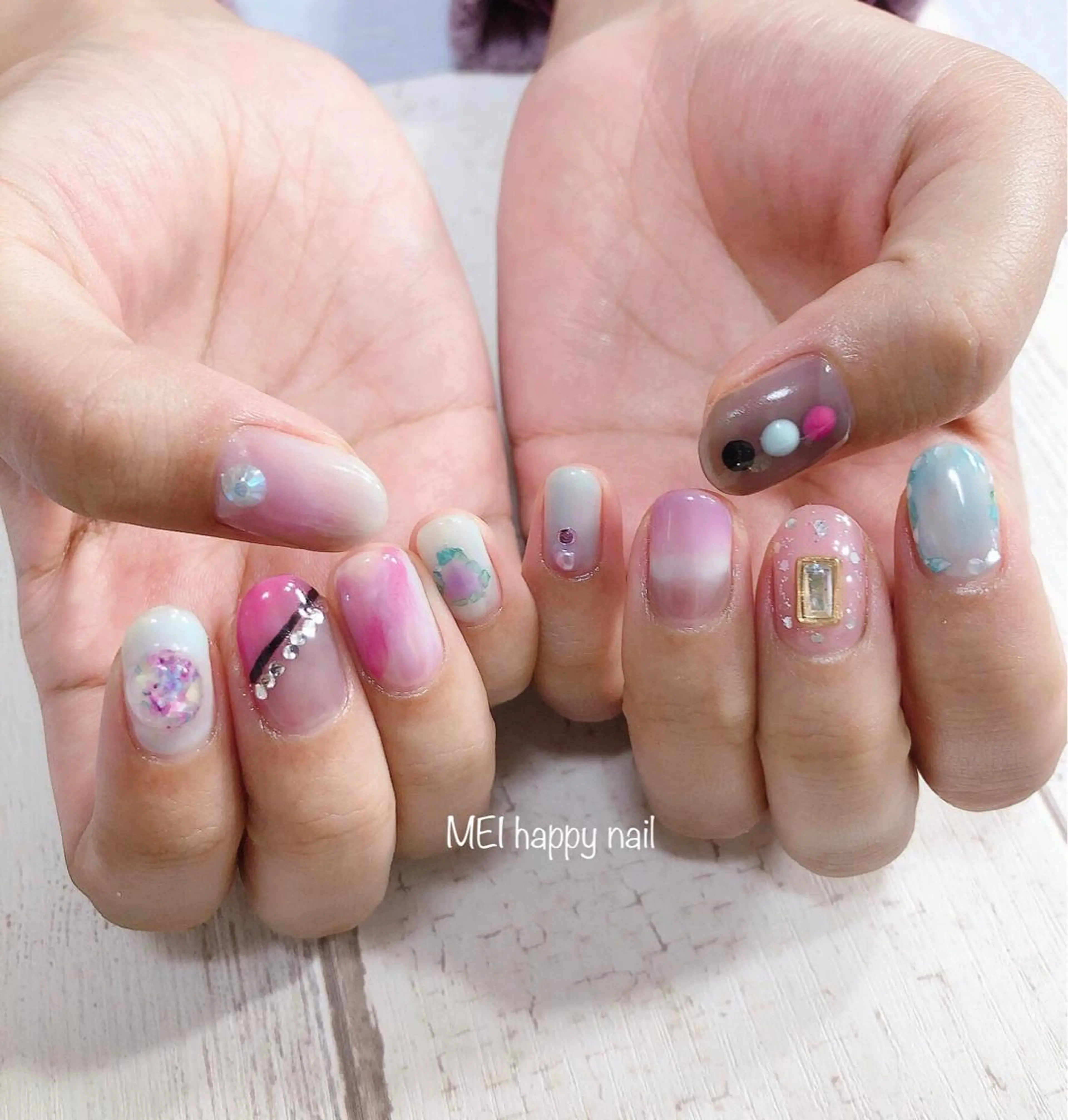 ネイル 北浦和 自爪育成ケアのネイルデザイン