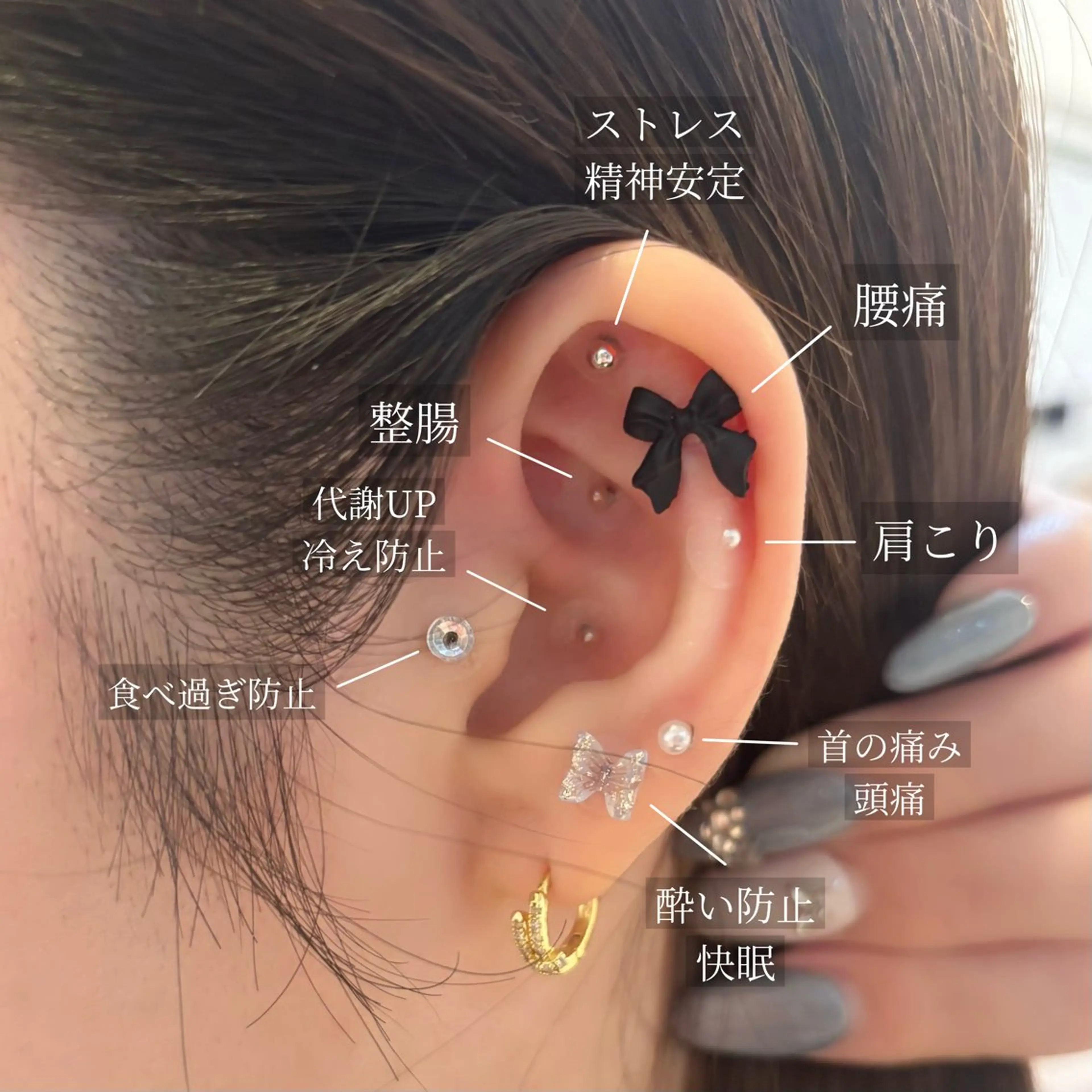 耳つぼジュエリー 両耳付け放題の写真