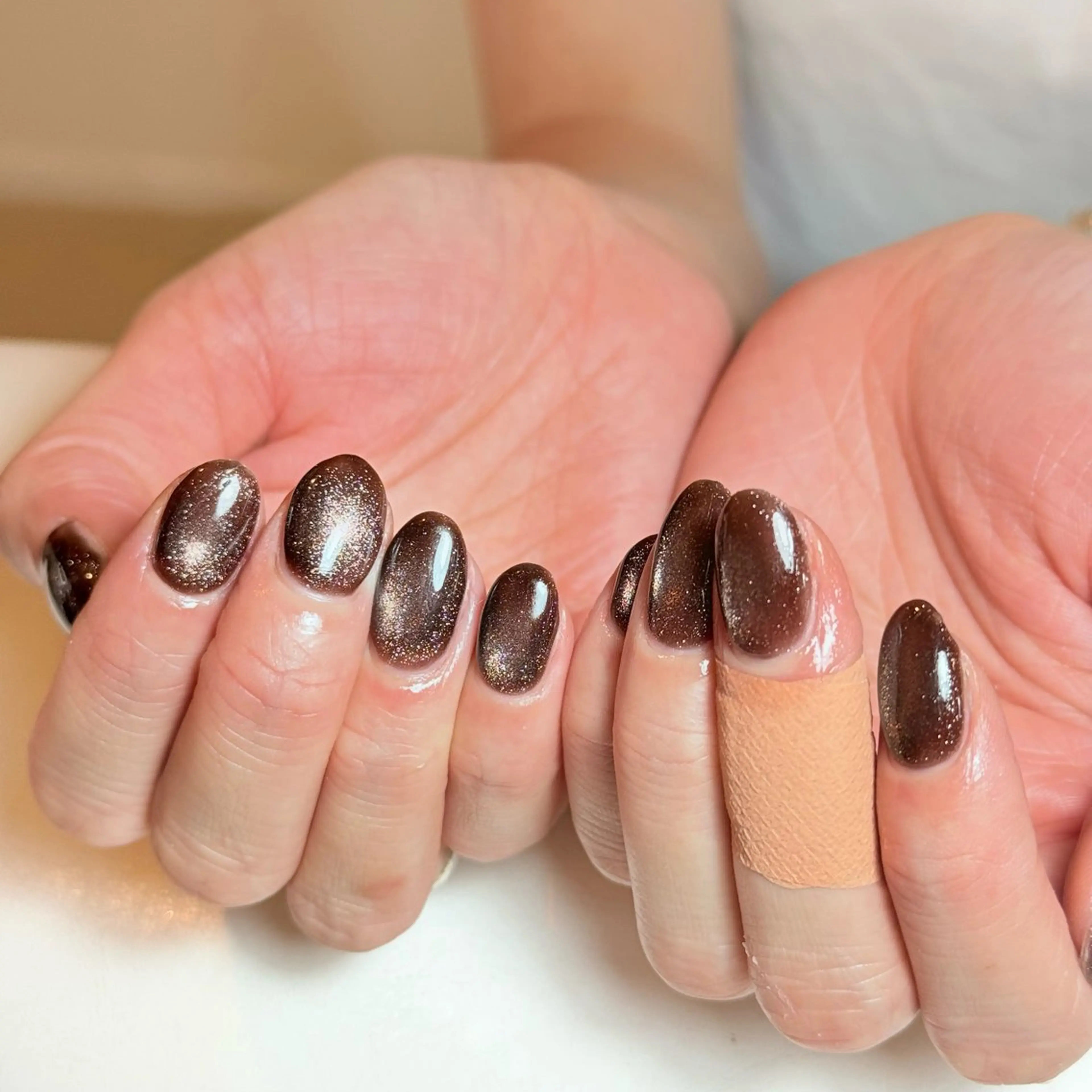 ネイル チークネイル フレンチネイル グラデーション キラキラネイル 韓国ネイル ハンドネイル Risa_ Nailのネイルデザイン