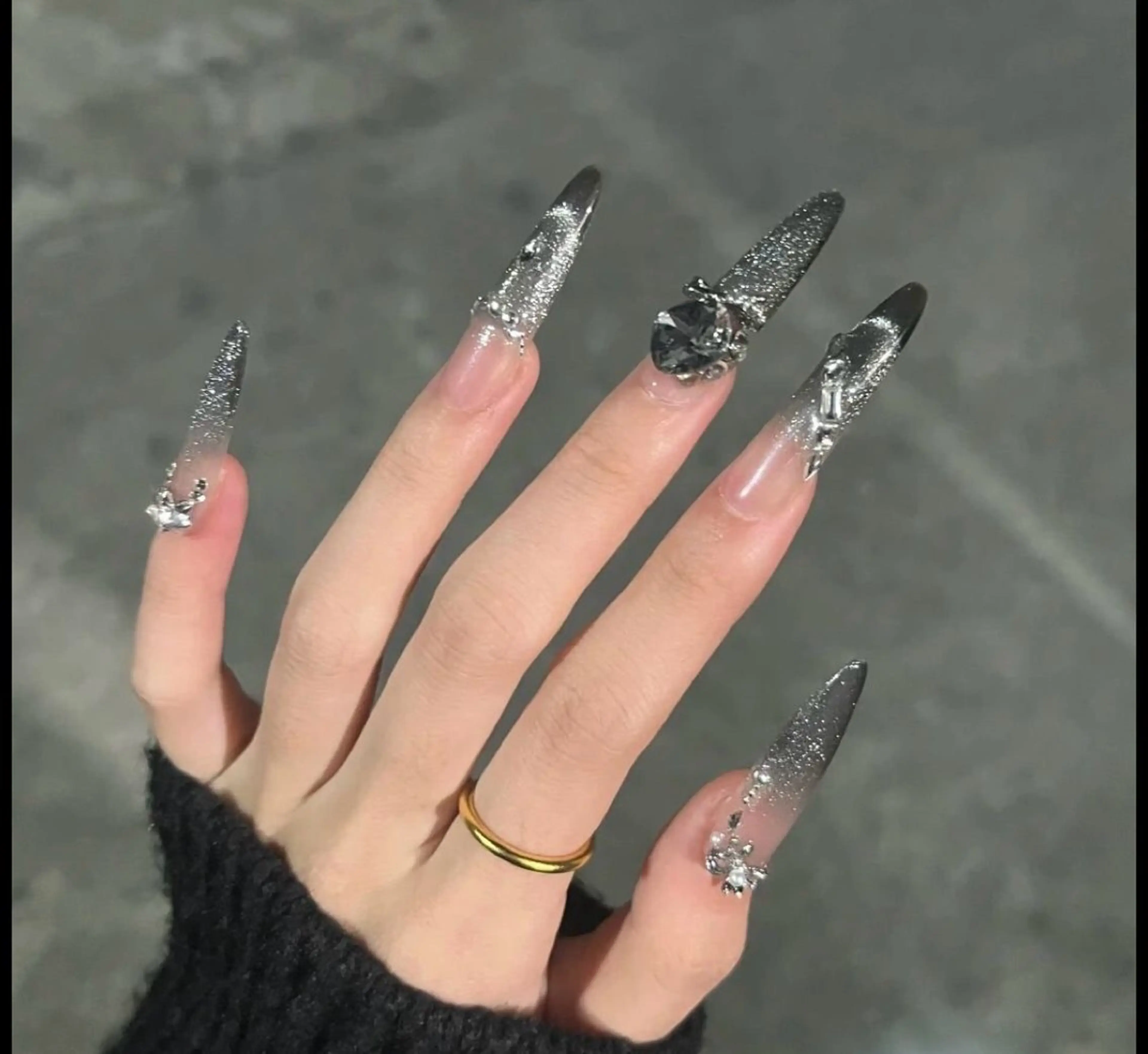 ネイル フレンチネイル ジェルネイル ハロウィン キラキラネイル 韓国ネイル H.baby Nail Salonのネイルデザイン