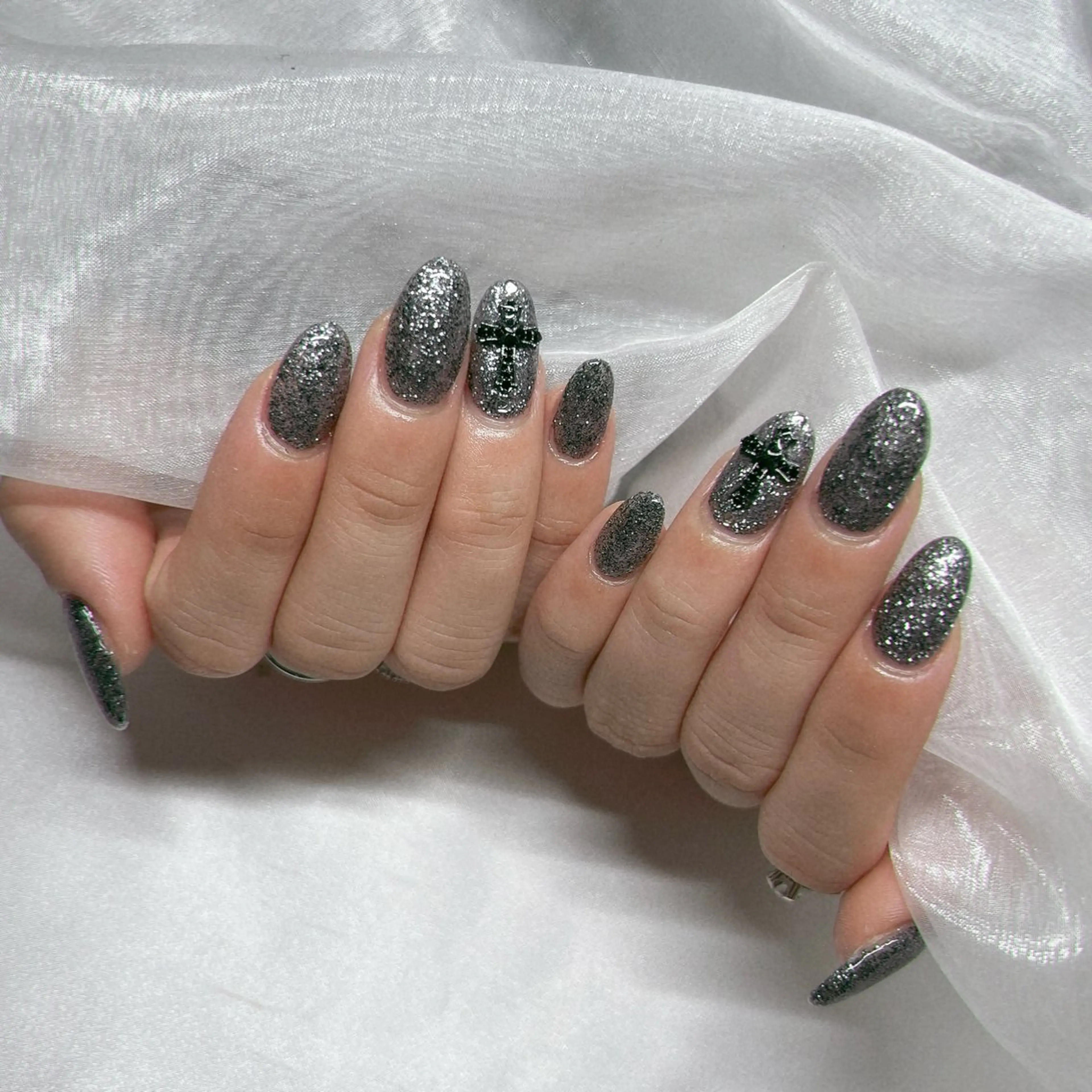 ネイル ジェルネイル 韓国ネイル ラメ(グリッター) マグネットネイル ミラーネイル ハンドネイル -nail salon-Reward所属・nail salon Rewardのネイルデザイン