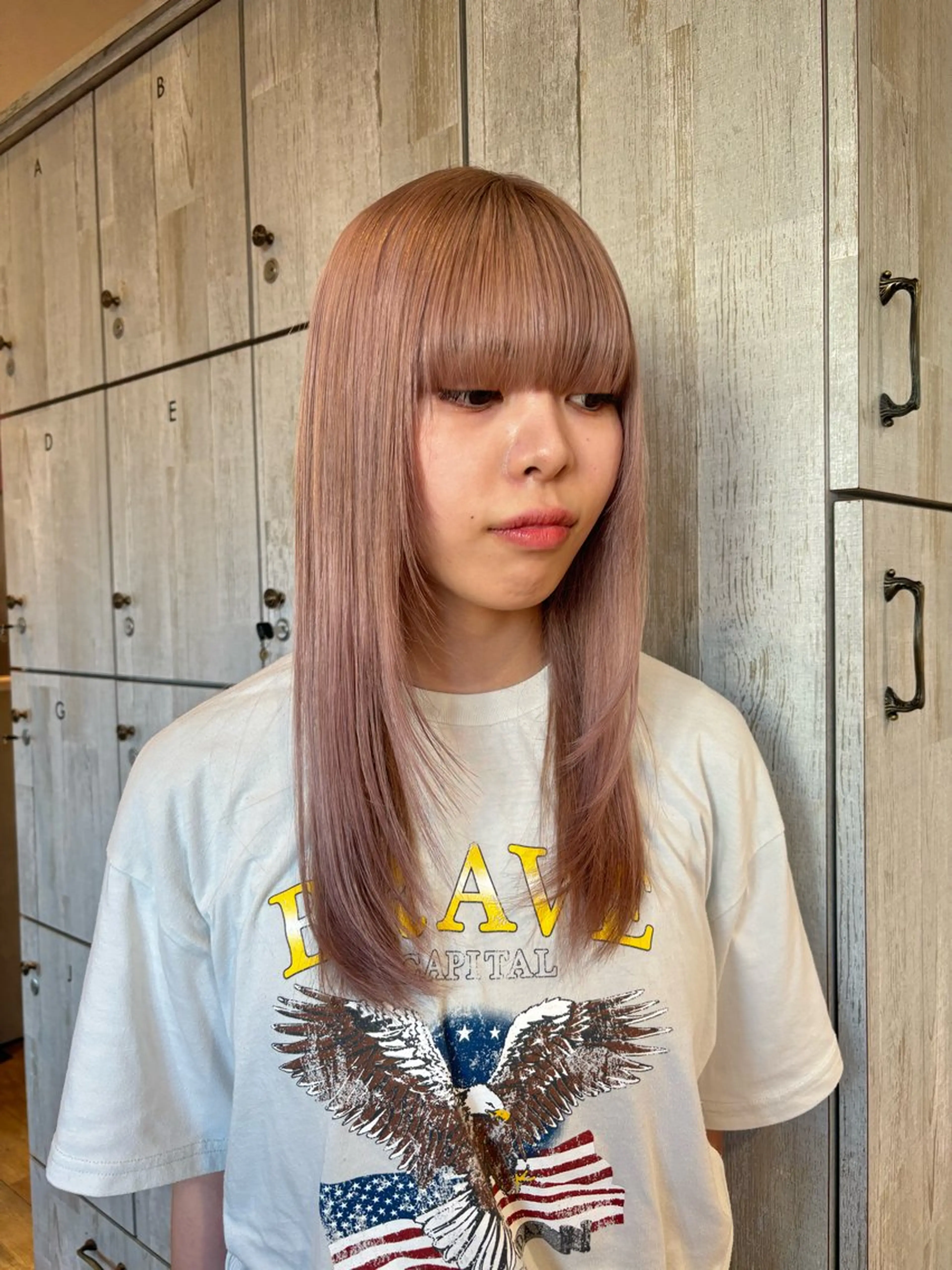 ロング カラー ベージュカラー ピンクカラー ピンクベージュ レイヤーカット 成人式カラー/ダブル カラー🧸こころのヘアスタイル