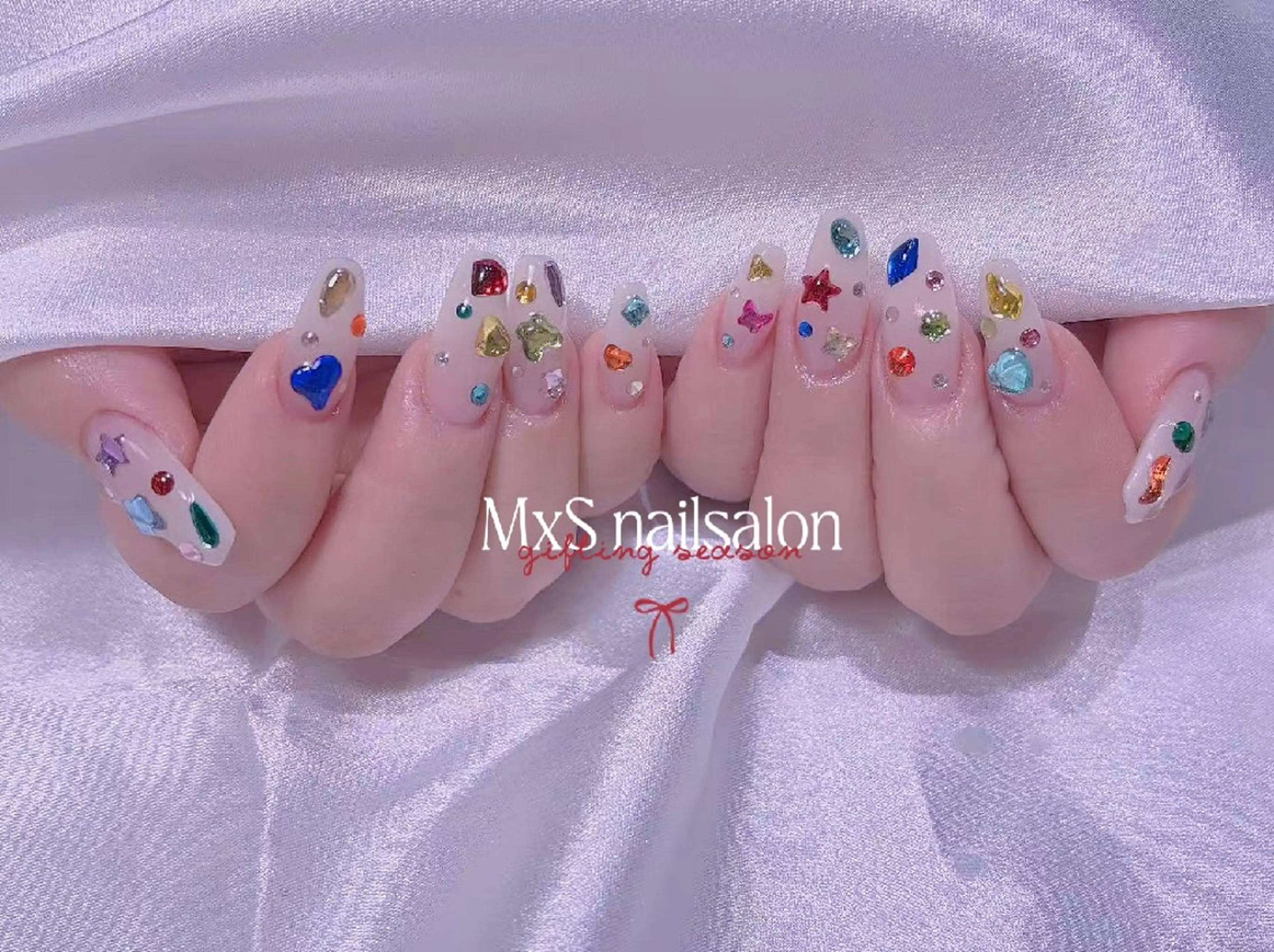 ネイル ジェルネイル マグネットネイル パラジェル 春ネイル ワンホンネイル ハンドネイル ハンドケア MxS Nail(長さだし/フィルイン/マグネット/韓国ネイル/ワンホンネイル/ワンカラー)所属・MxS リィリィのネイルデザイン