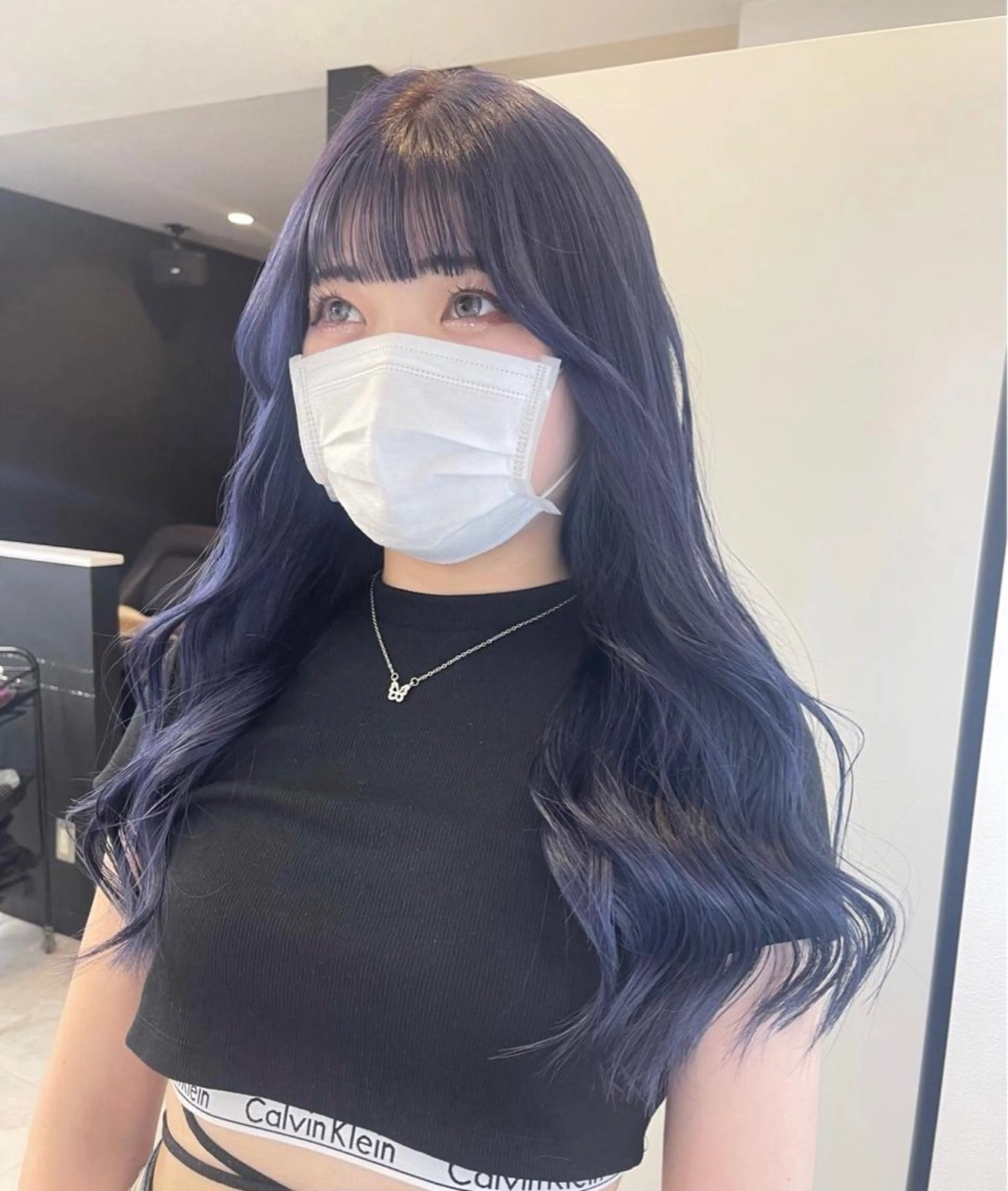 ロング カラー ブリーチ ブルーカラー ブルーラベンダー ケアブリーチ ダブルカラー ヘアカラー トリートメント salowin原宿iori所属・💋ハイトーンデザイ ンヘア💋A'nyuのヘアスタイル