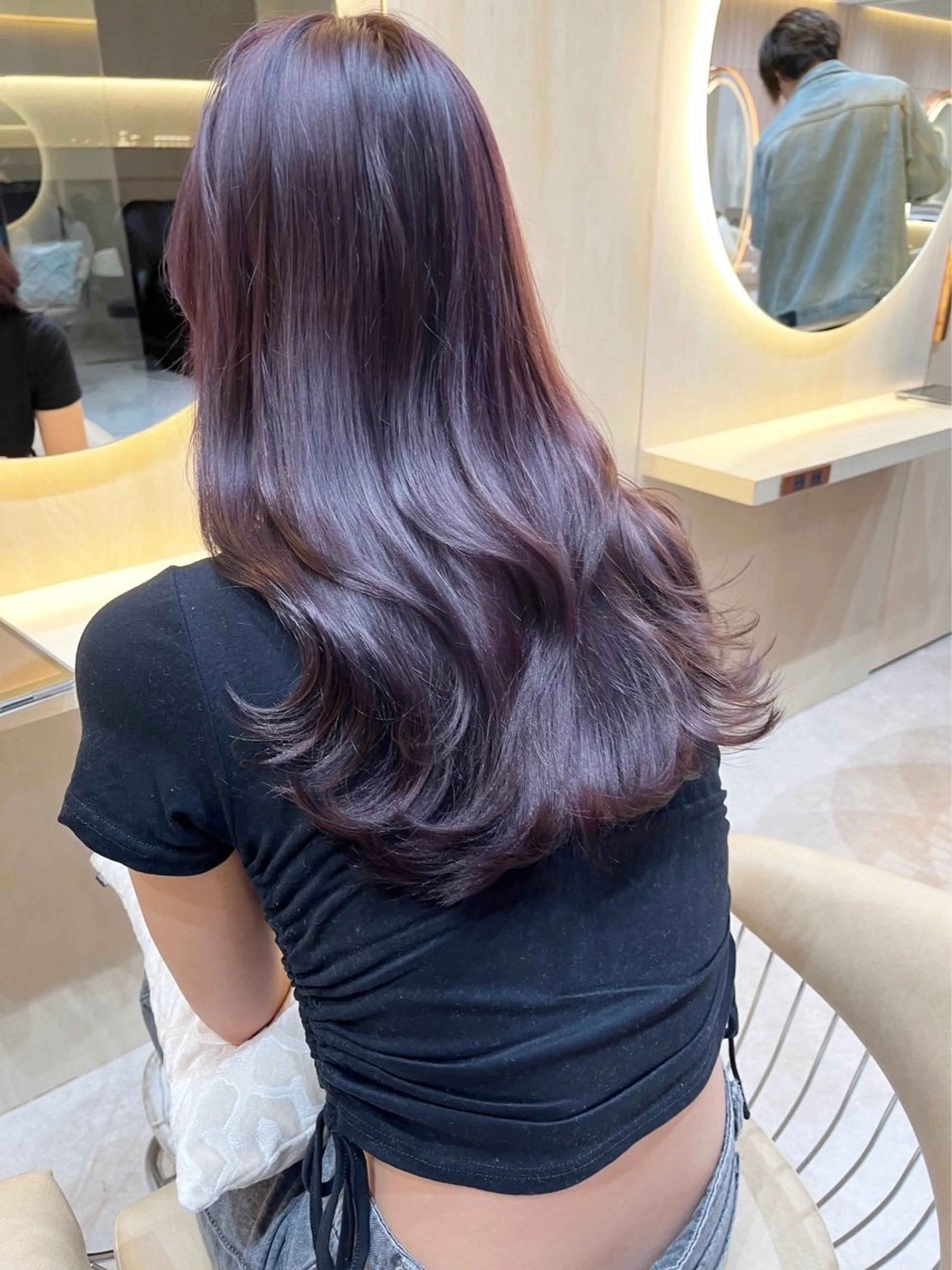 ロング ❤️ブリーチなし💚 ダブルカラー平野実花のヘアスタイル