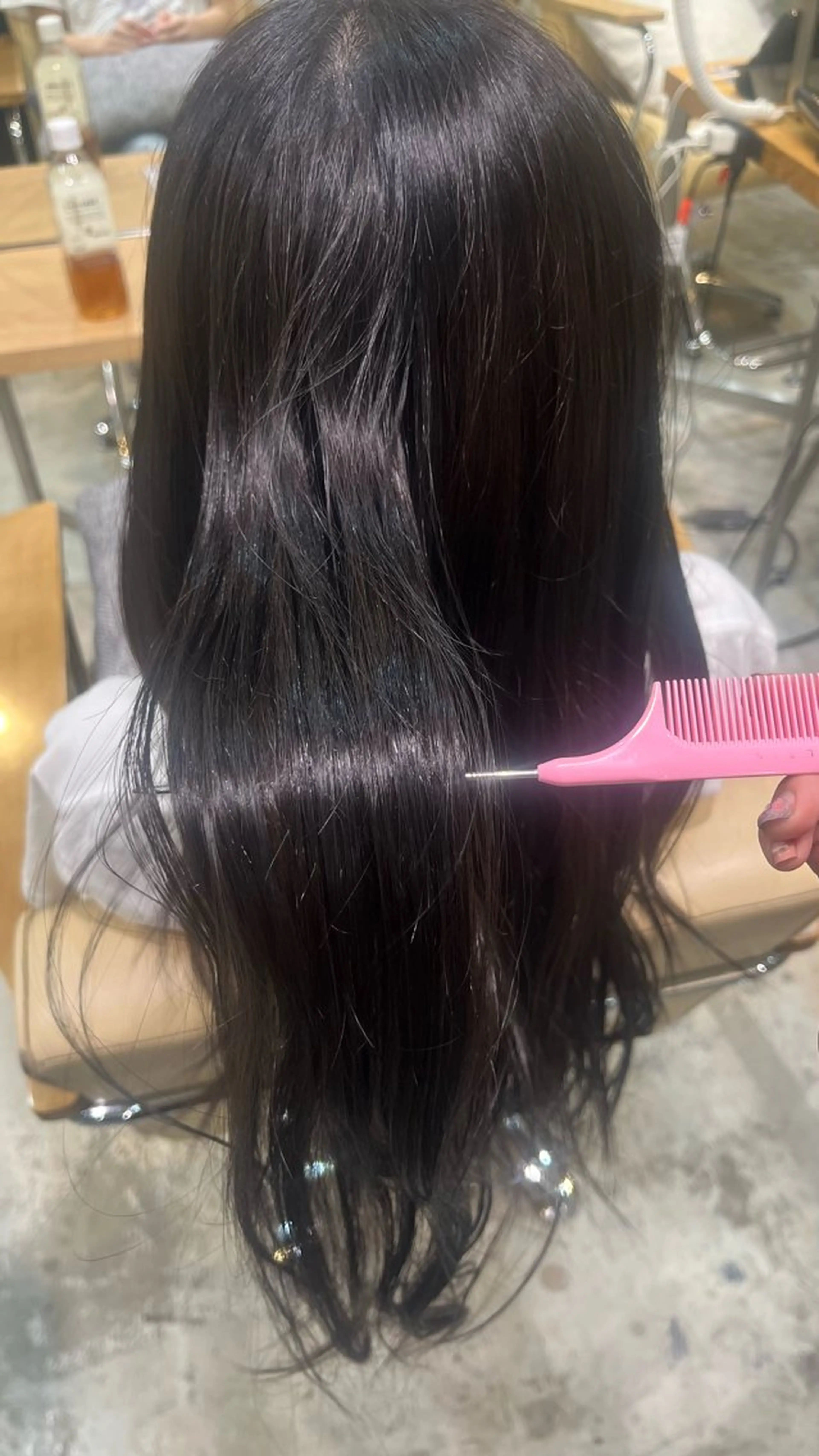 カラー 黒髪 ブルーカラー ブルーブラック ヘアカラー Matsunaga Rihoのヘアスタイル