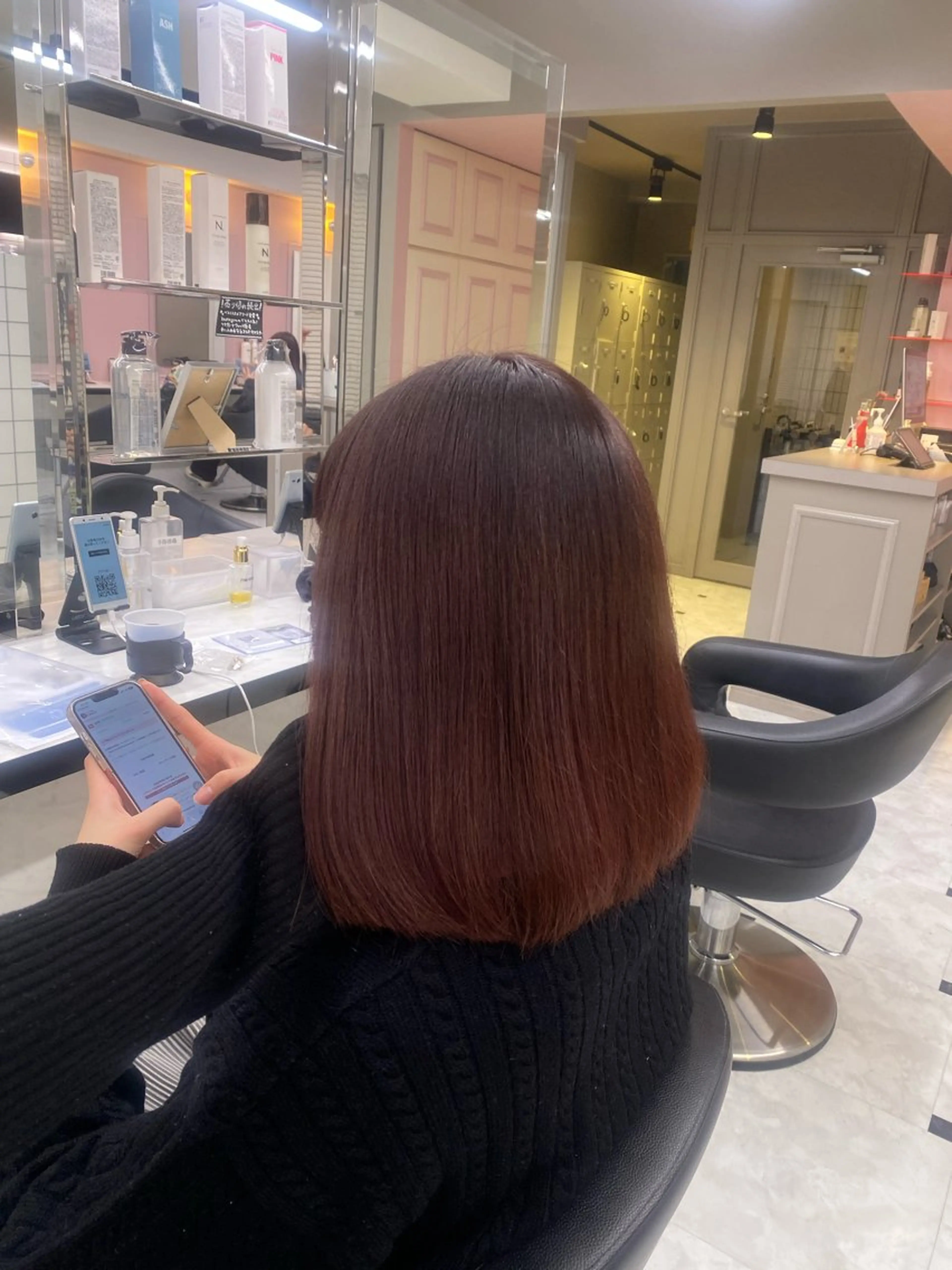 セミロング カラー ヘアカラー ♥️韓国/ガーリー 暖色misa♥️のヘアスタイル