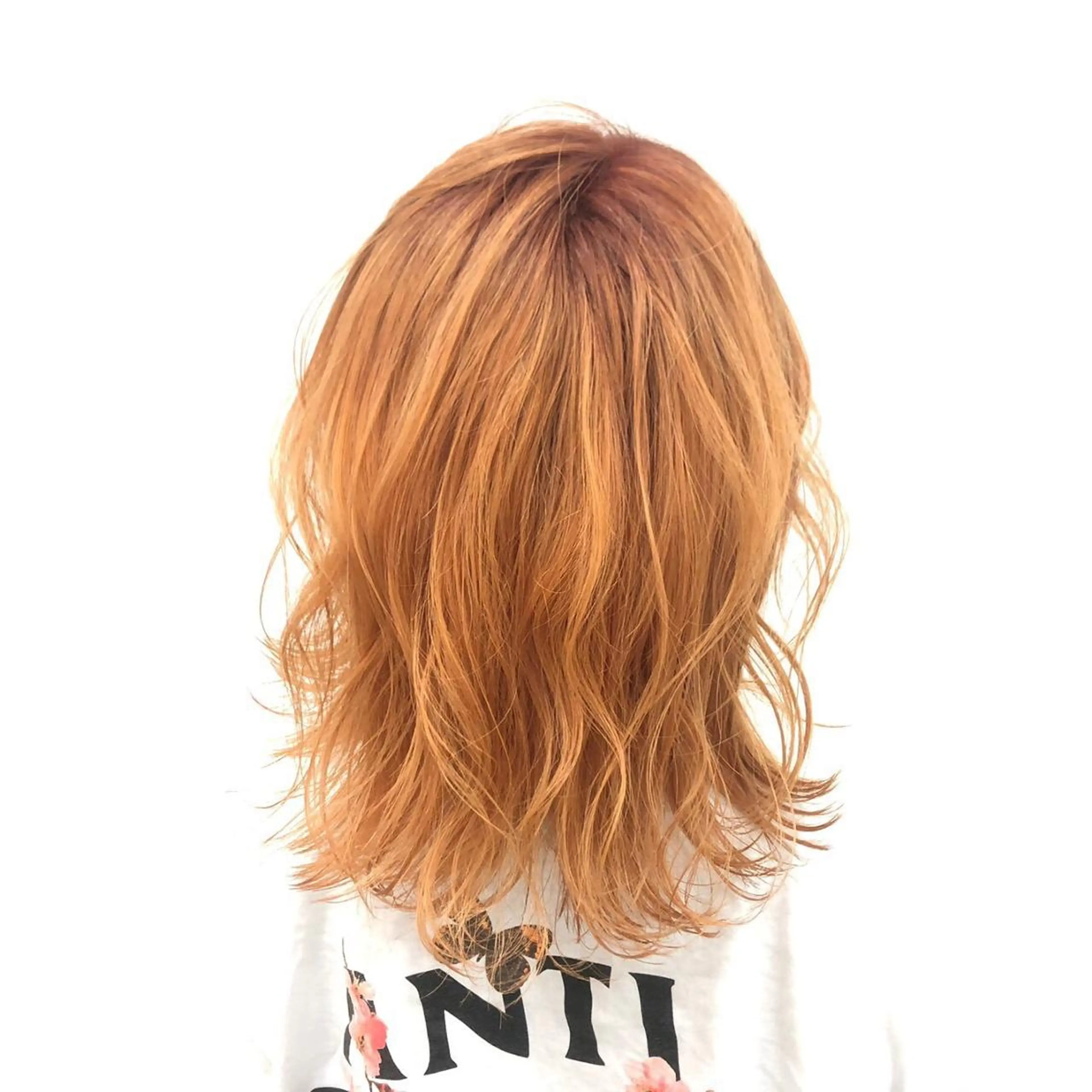 ミディアム カラー ヘアアレンジ キッズ アディクシーカラー バレイヤージュ ミストバング ベージュカラー 黒髪 髪質改善ケアカラー Eir梅田/中村のヘアスタイル