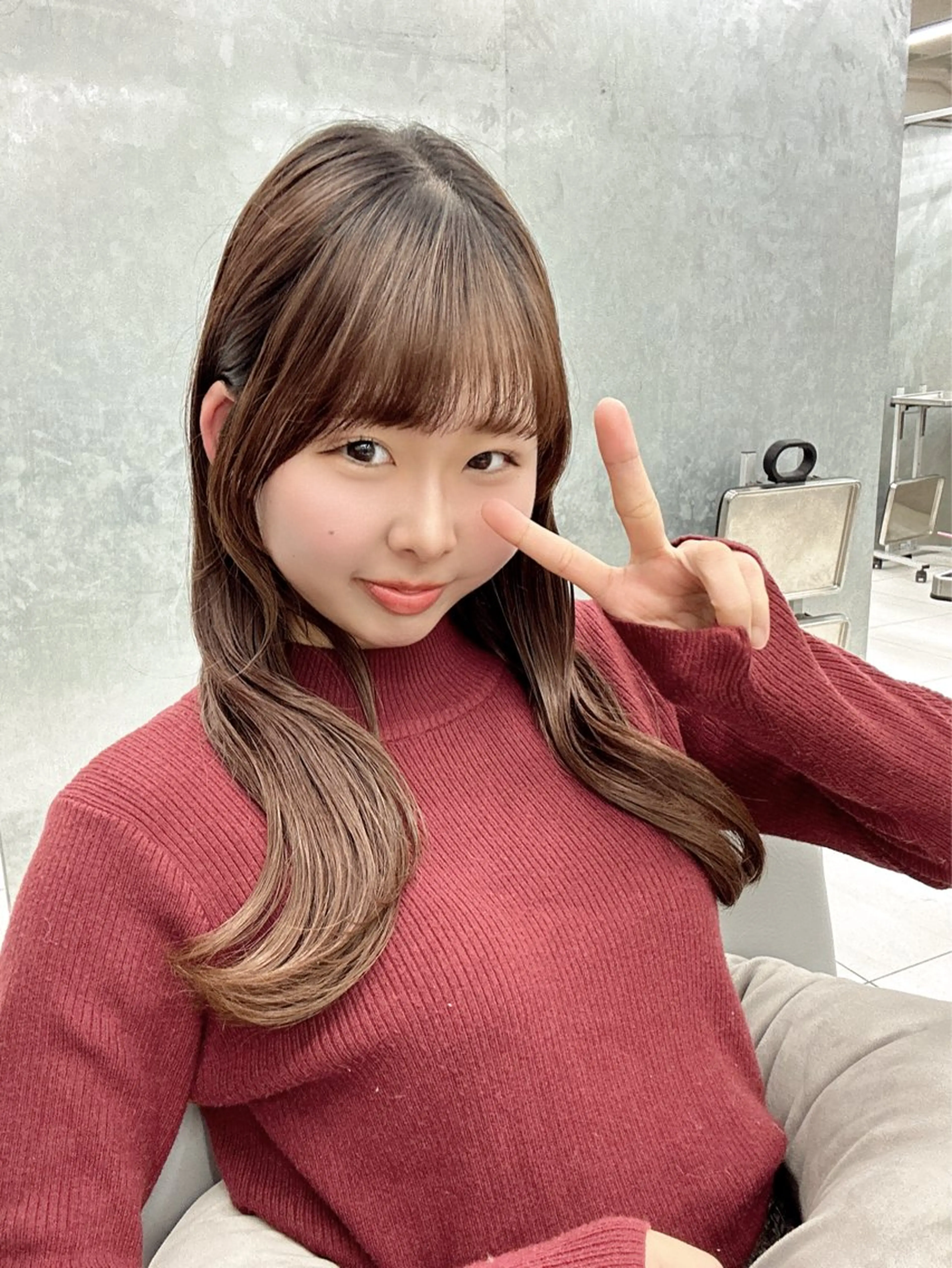 ロング 顔周り/韓国風 /アイドル 吾妻光のヘアスタイル