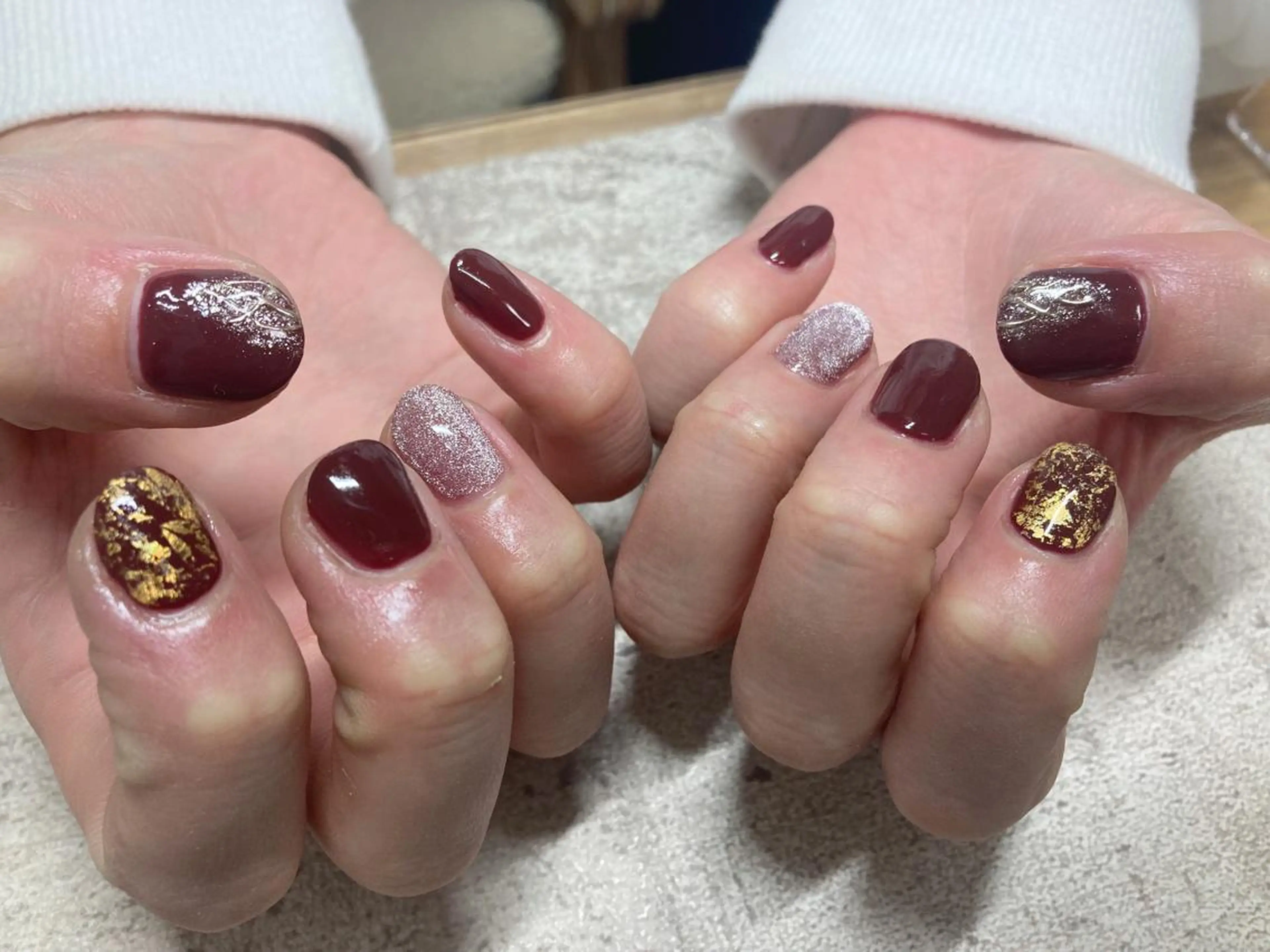 ネイル 成人式 フットネイル ジェルネイル 韓国ネイル マグネットネイル ハンドネイル Mogu nail 二子玉川のネイルデザイン