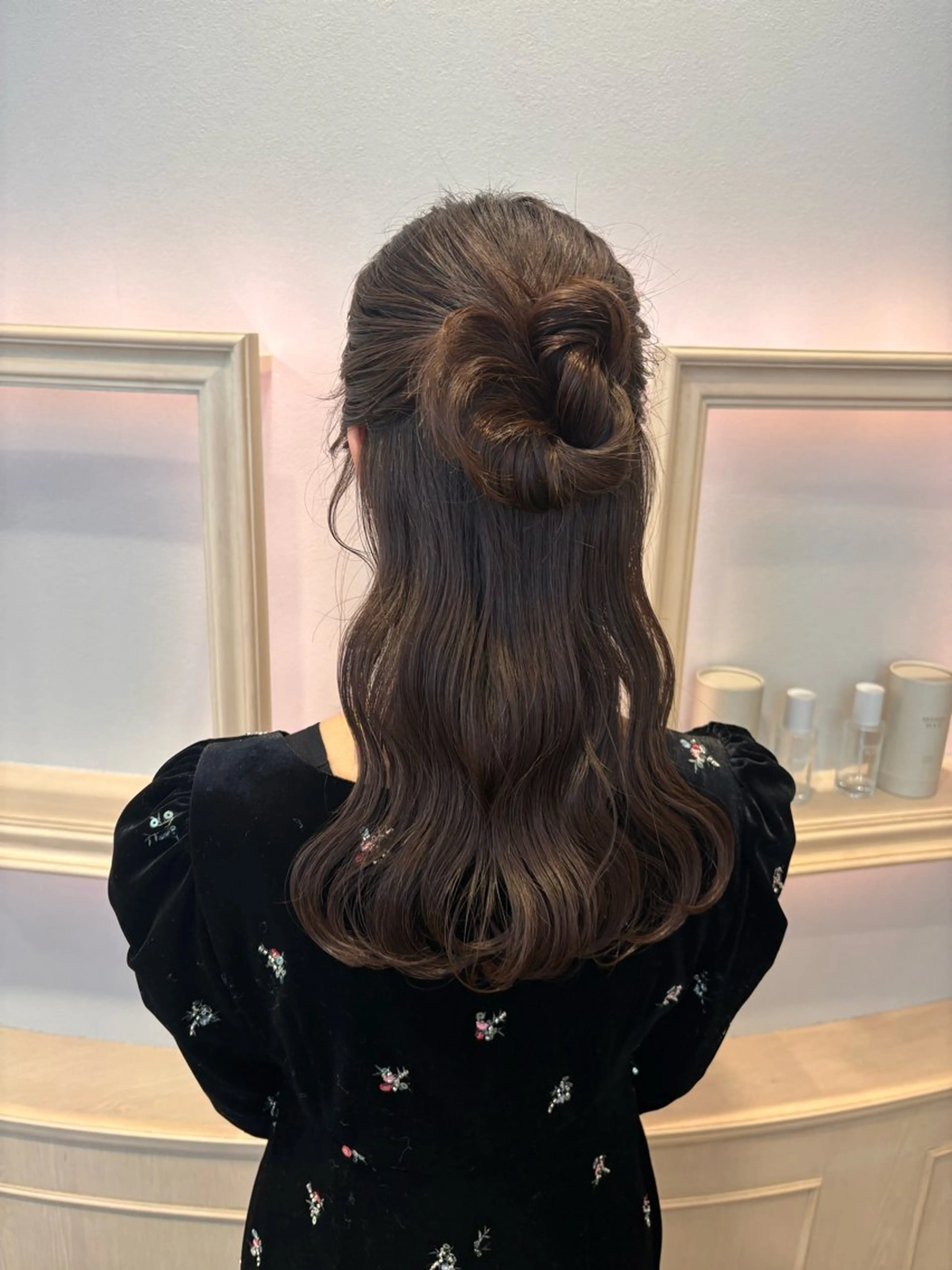 ヘアアレンジ ハーフアップ 結婚式・ブライダル ヘアセット サソウ ユリエ🥥のヘアスタイル