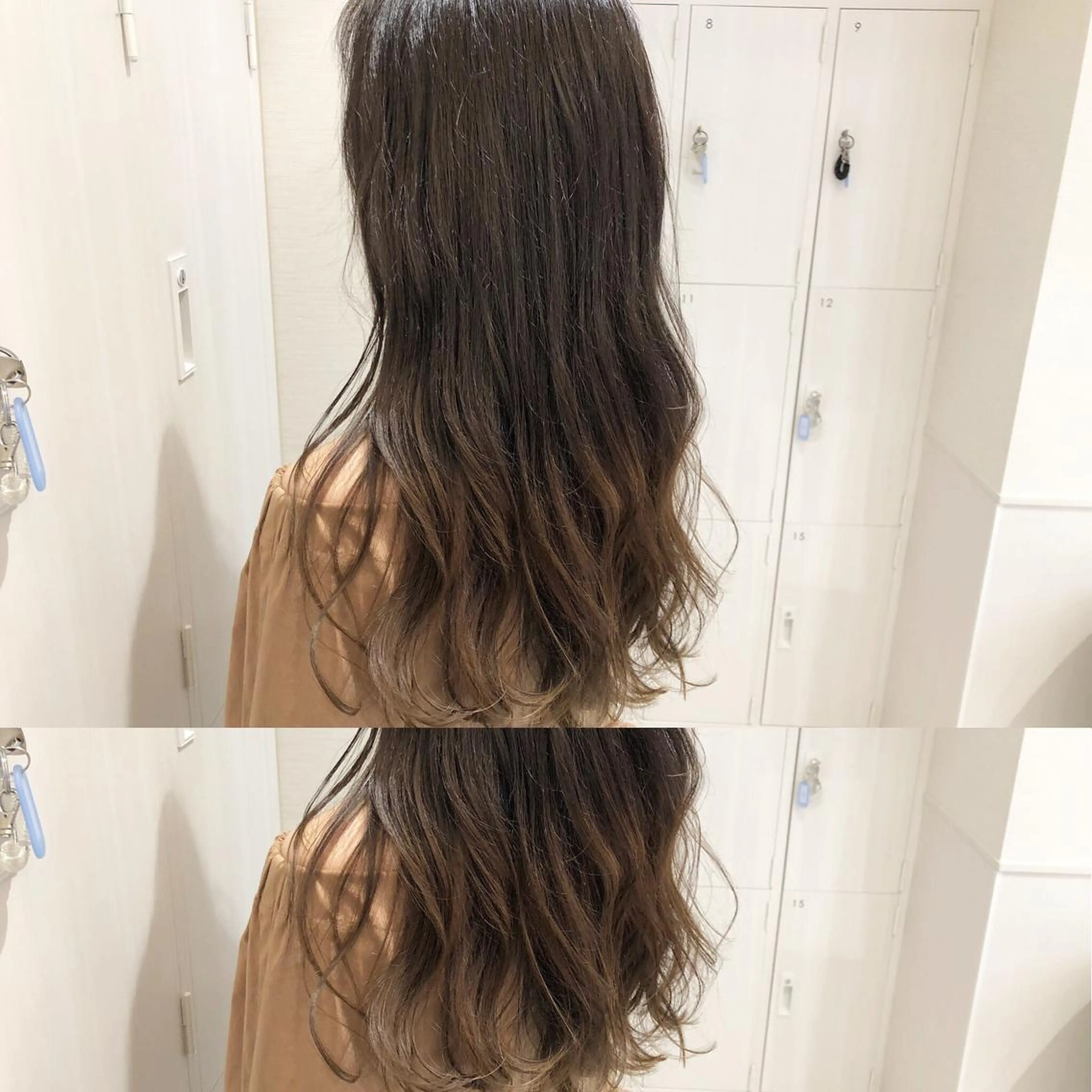ロング カラー アディクシーカラー アッシュ バレイヤージュ 透明感カラー グラデーションカラー レイヤー/韓国/ 顔周り/しんやのヘアスタイル