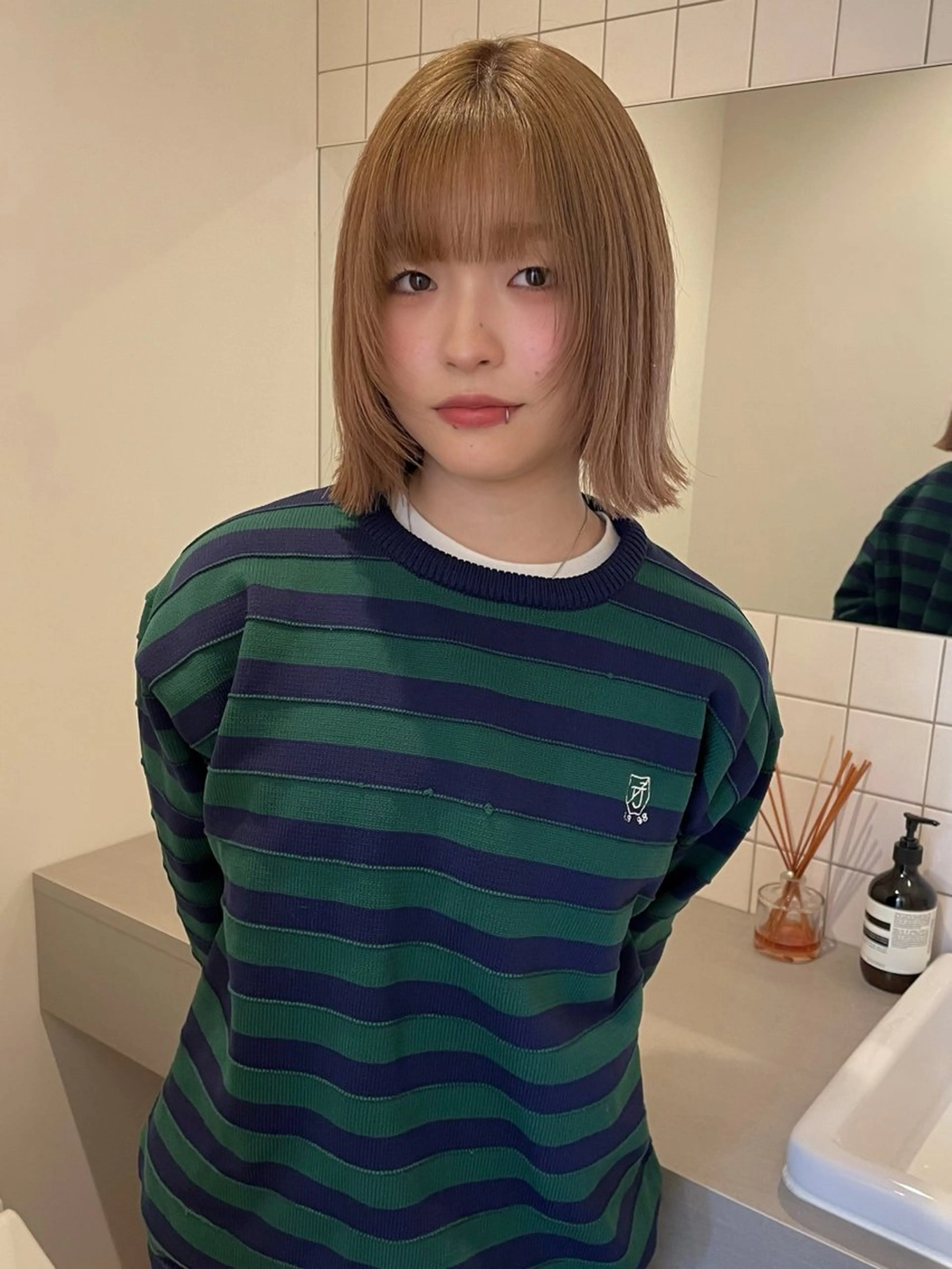 ショート ボブレイヤー ボブ レイヤーカット カット ヘアカラー ボブカットモデル/パ ーマ/harunaのヘアスタイル