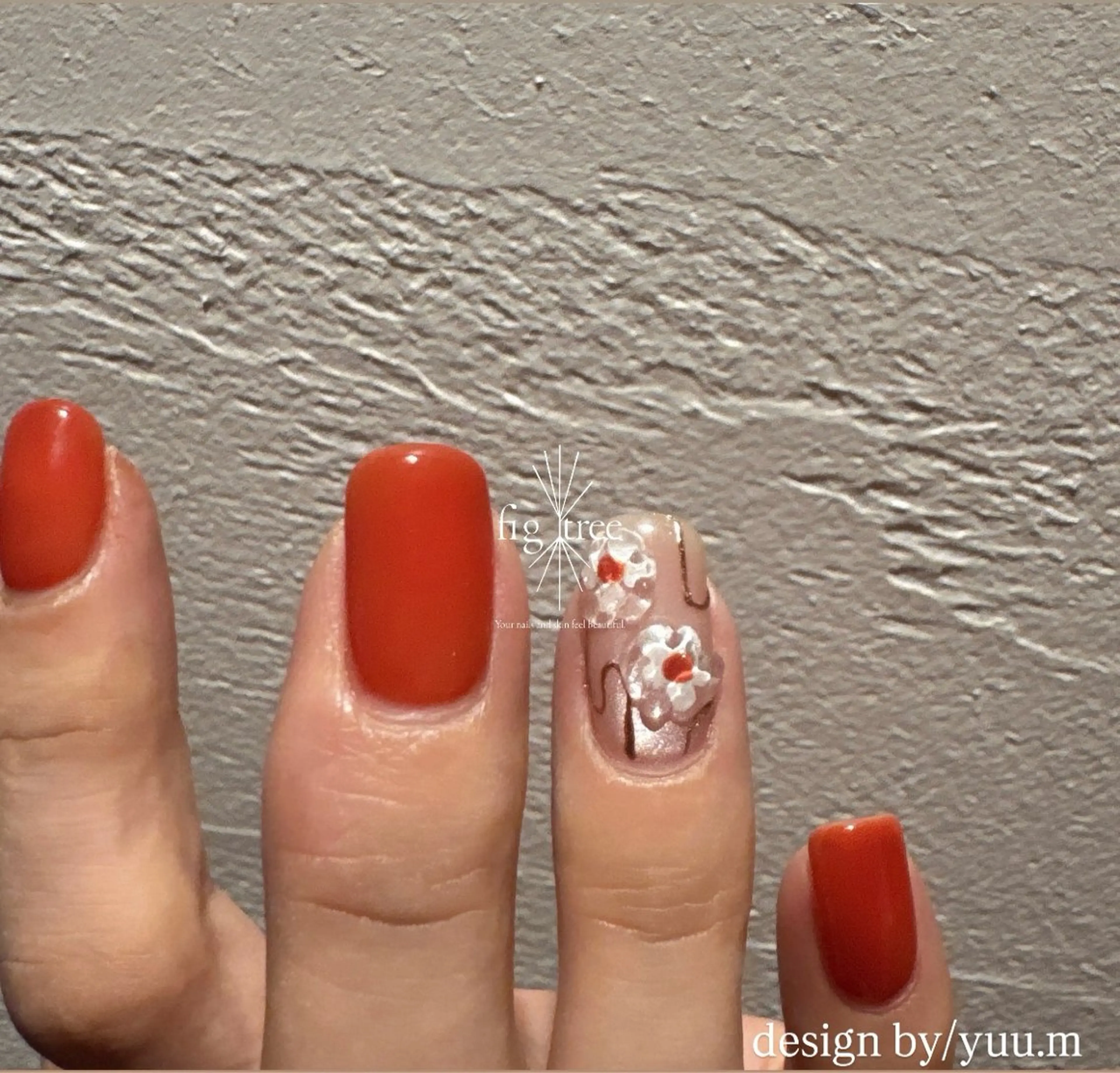 ネイル フラワーネイル fig tree所属・fig  tree 地爪育成モニターのネイルデザイン