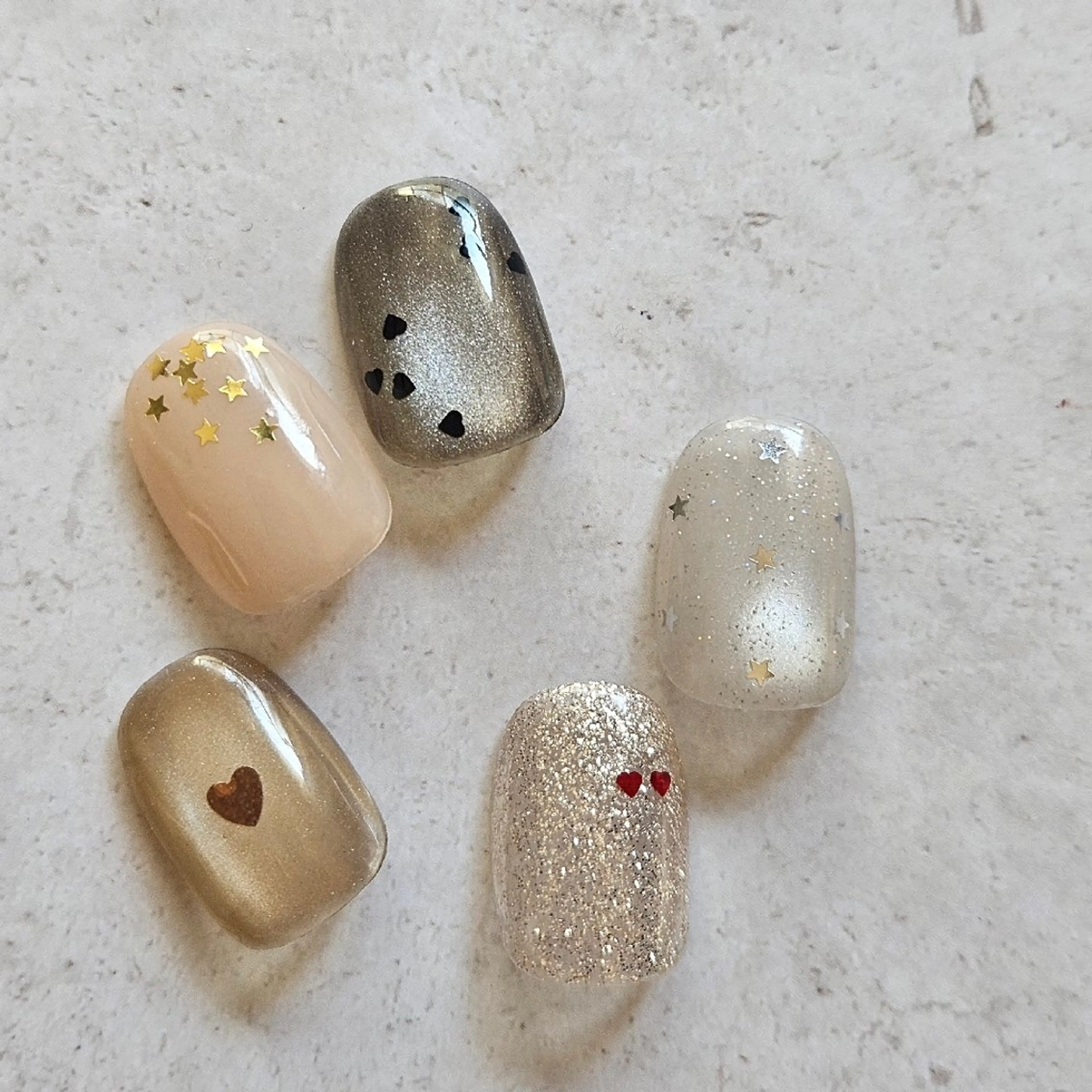 ネイル ハート マグネットネイル シンプルネイル ハンドネイル Nailsalon manoのネイルデザイン